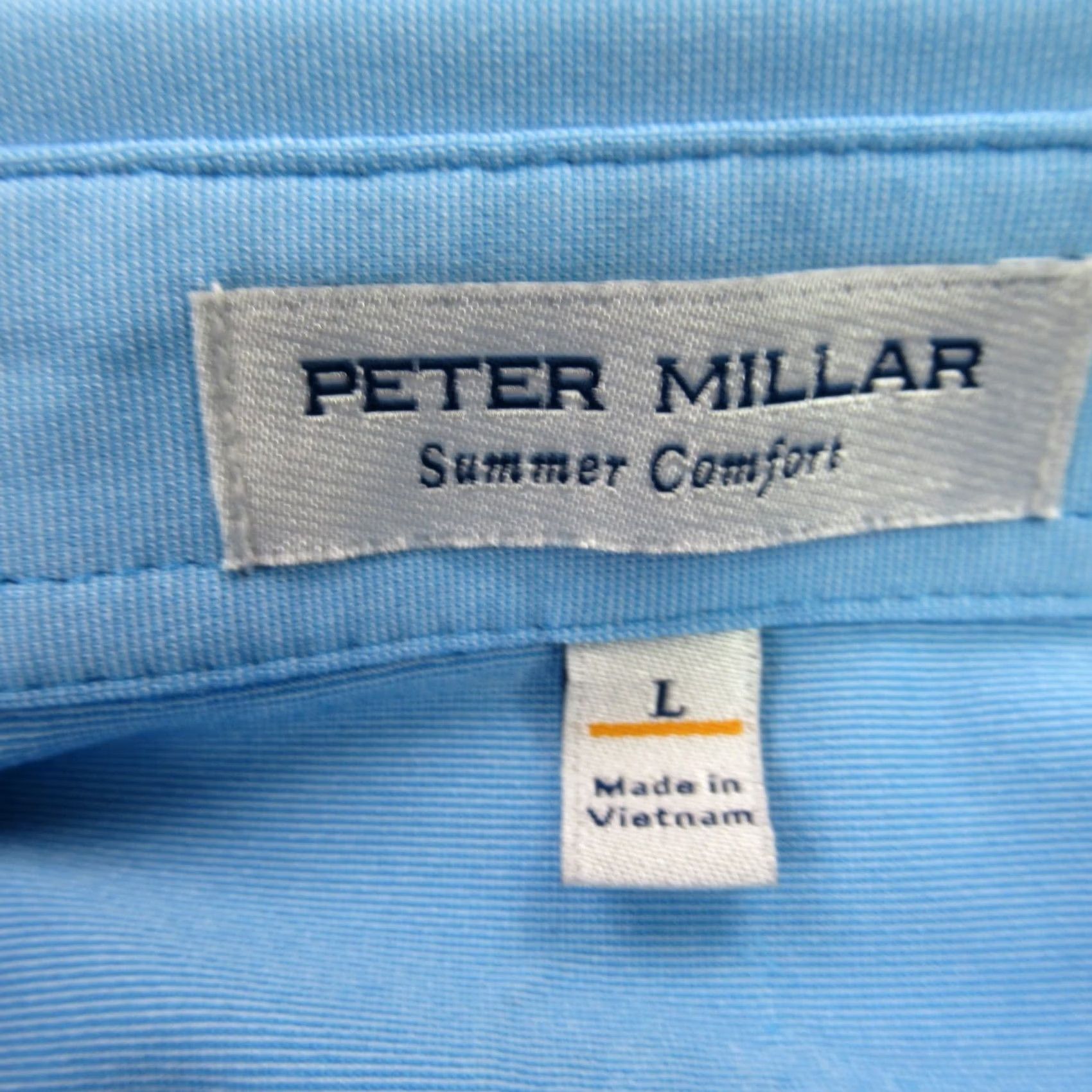 Peter Millar Peter Millar Polo Shirt Golf Short Sleeve Lightweight Blue Mens Large Casual Shirt Size US L / EU 52-54 / 3 - 4 Thumbnail