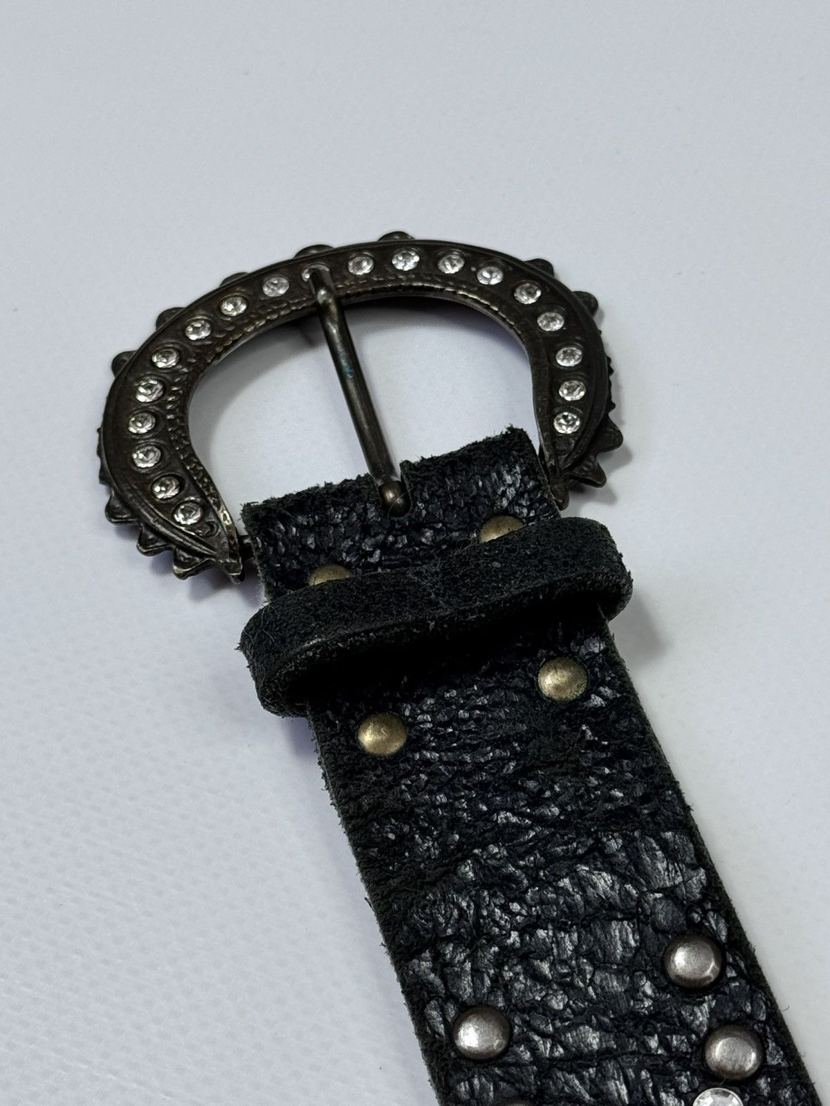 Other Y2K Rhinestone Embellished Leather Belt Size ONE SIZE - 4 Thumbnail