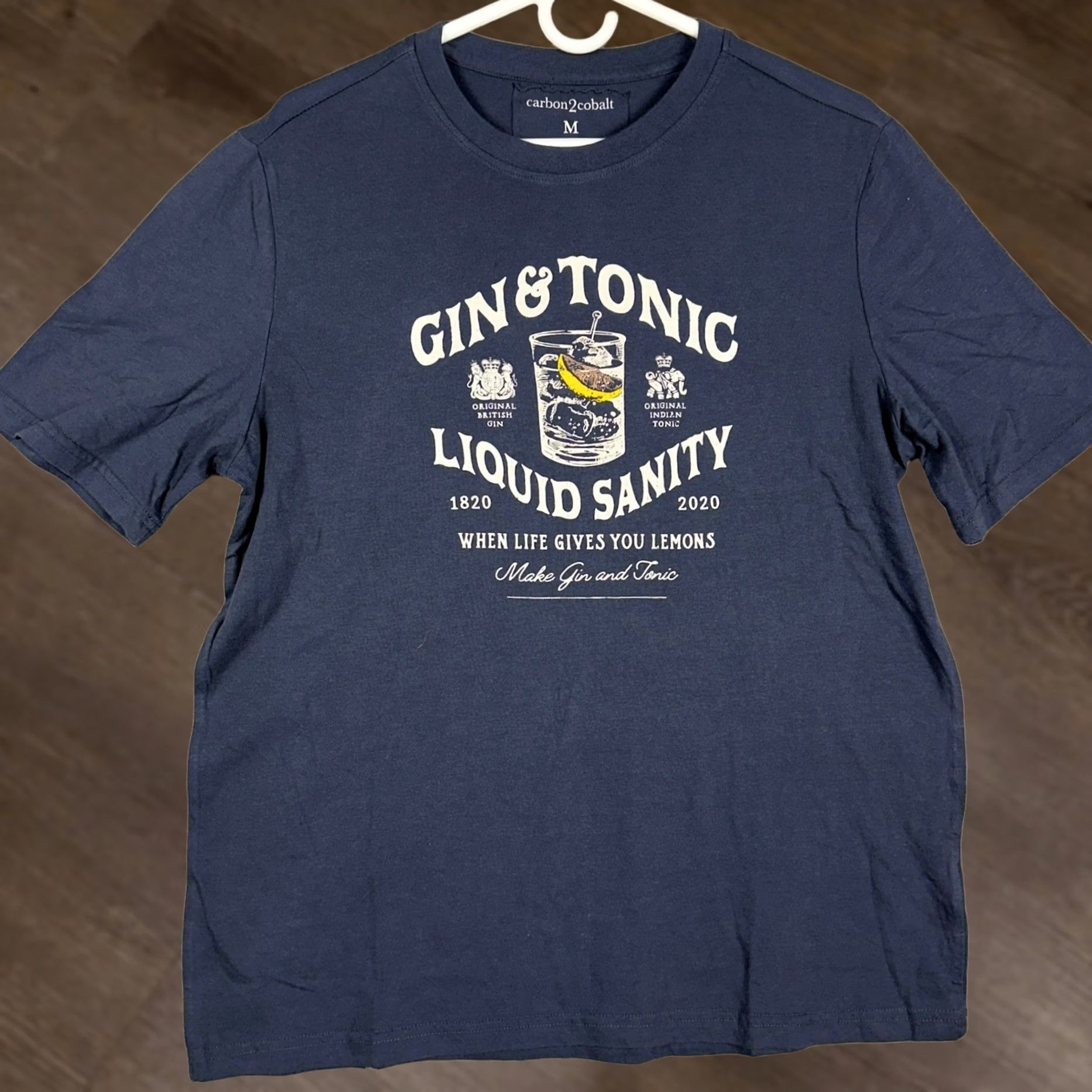 Carbon2Cobalt Carbon2Cobalt Shirt Mens M Blue Gin Tonic Liquid Sanity Short Sleeve Tee Size US M / EU 48-50 / 2 - 1 Thumbnail