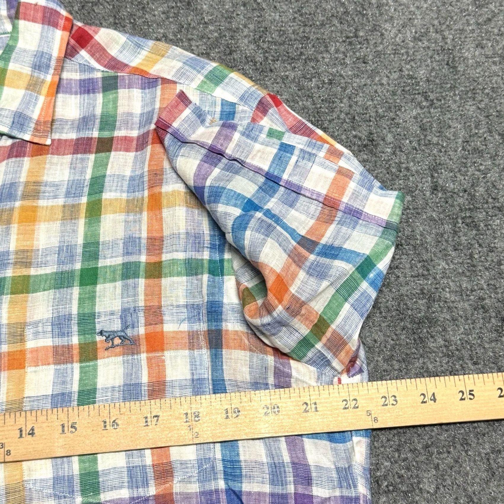 Rodd & Gunn Rodd & Gunn Shirt Mens M Blue White Red Green Plaid Linen Woven Italy Button-Up Short Sleeve Collared Multicolor Size US M / EU 48-50 / 2 - 6 Thumbnail