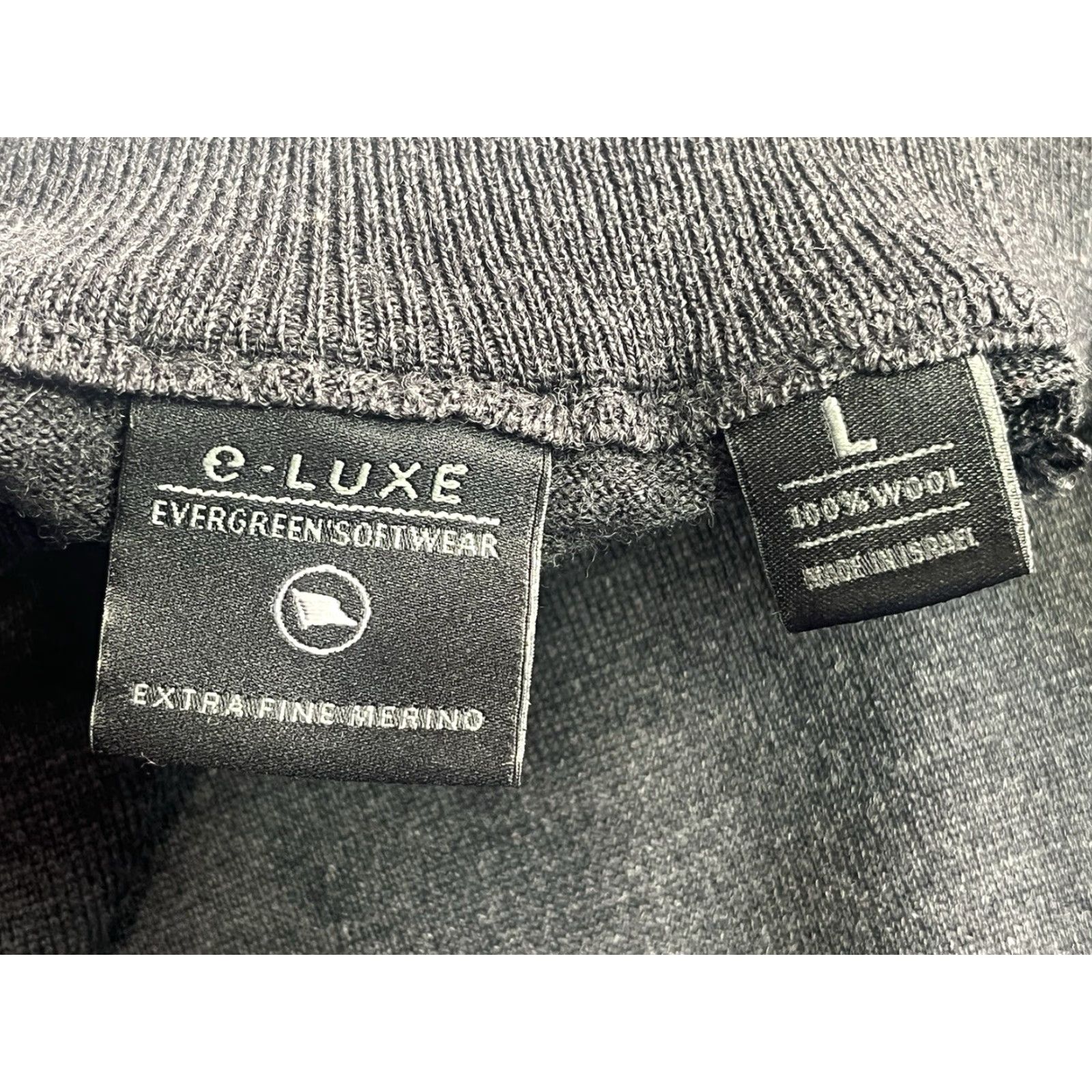 Evergreen VINTAGE e-LUXE Sweater Mens Size L Gray 100% Wool Mock Neck Pullover Dark Gray Classic Solid Stateful? Size US L / EU 52-54 / 3 - 7 Thumbnail