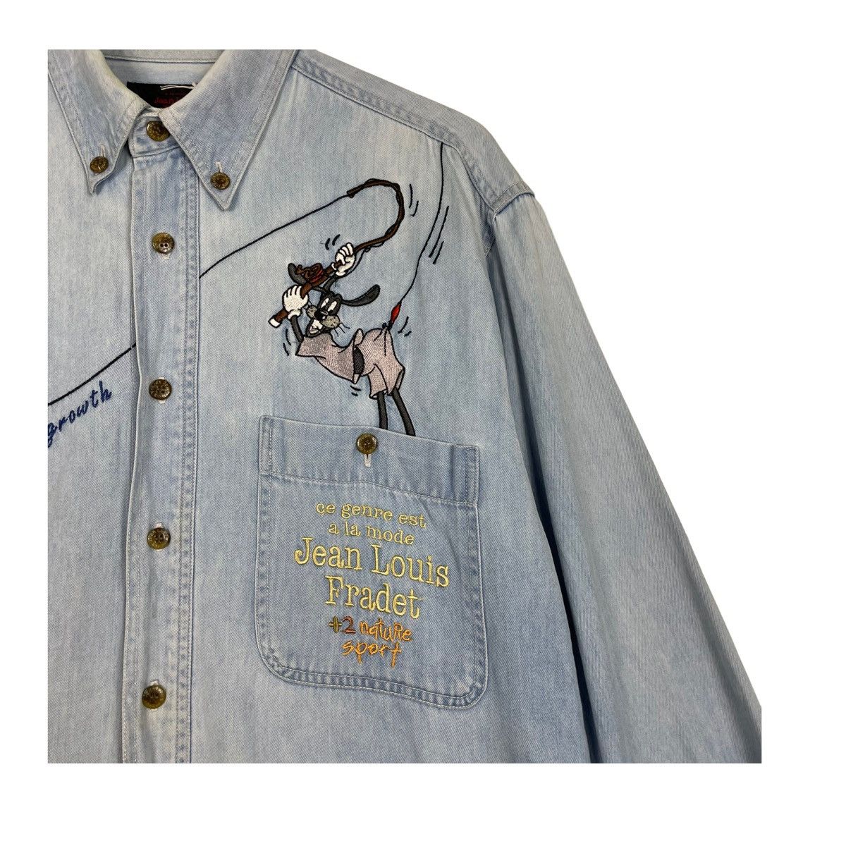 Japanese Brand × Vintage 💥JEAN LOUIS FRADET DENIM SHIRT Size US L / EU 52-54 / 3 - 7 Thumbnail