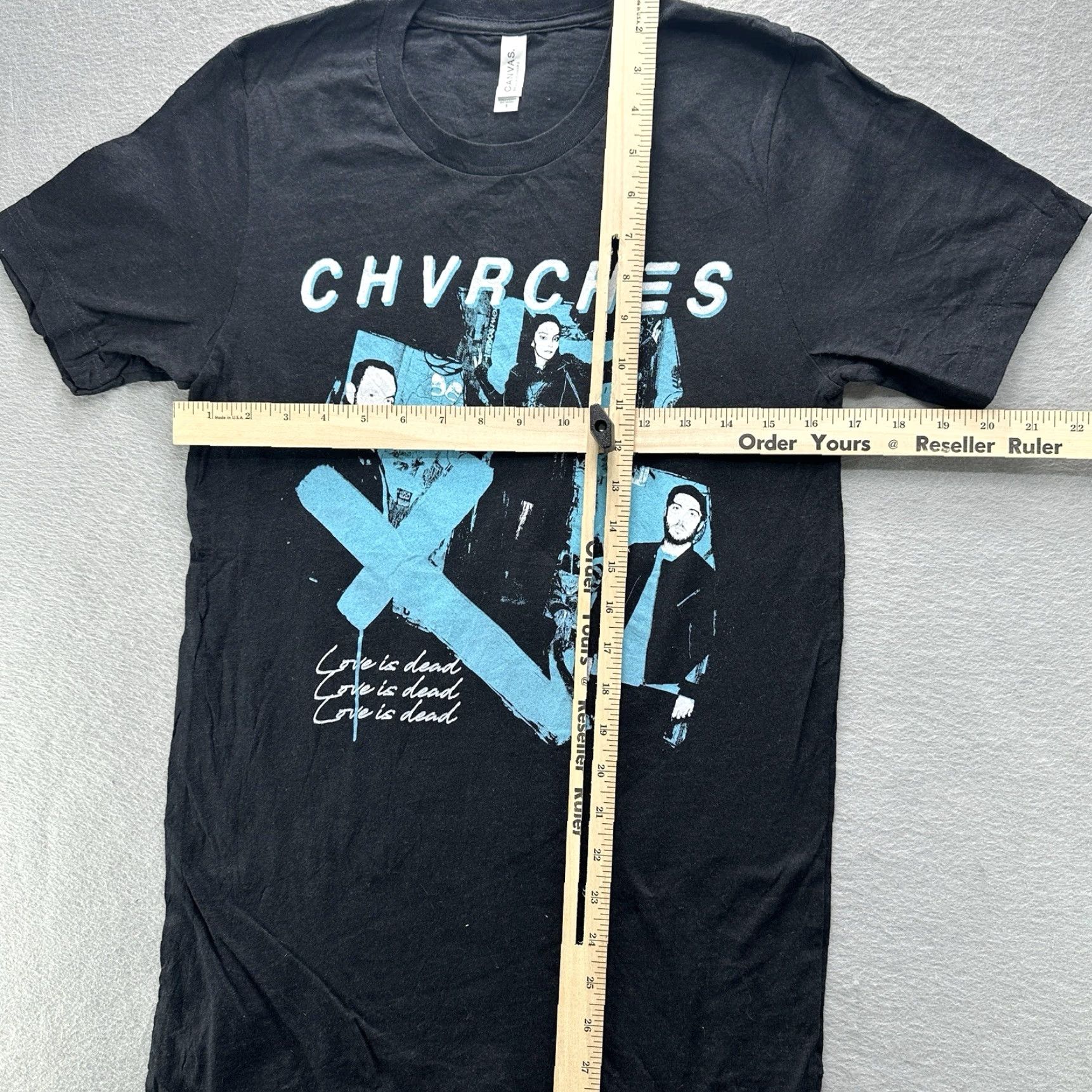 Vintage Chvrches Loves Is Dead Tour 2018 Concert T-Shirt Mens Small Graphic Print Black Love Music Synth Pop Tee Shirt Size US S / EU 44-46 / 1 - 4 Thumbnail