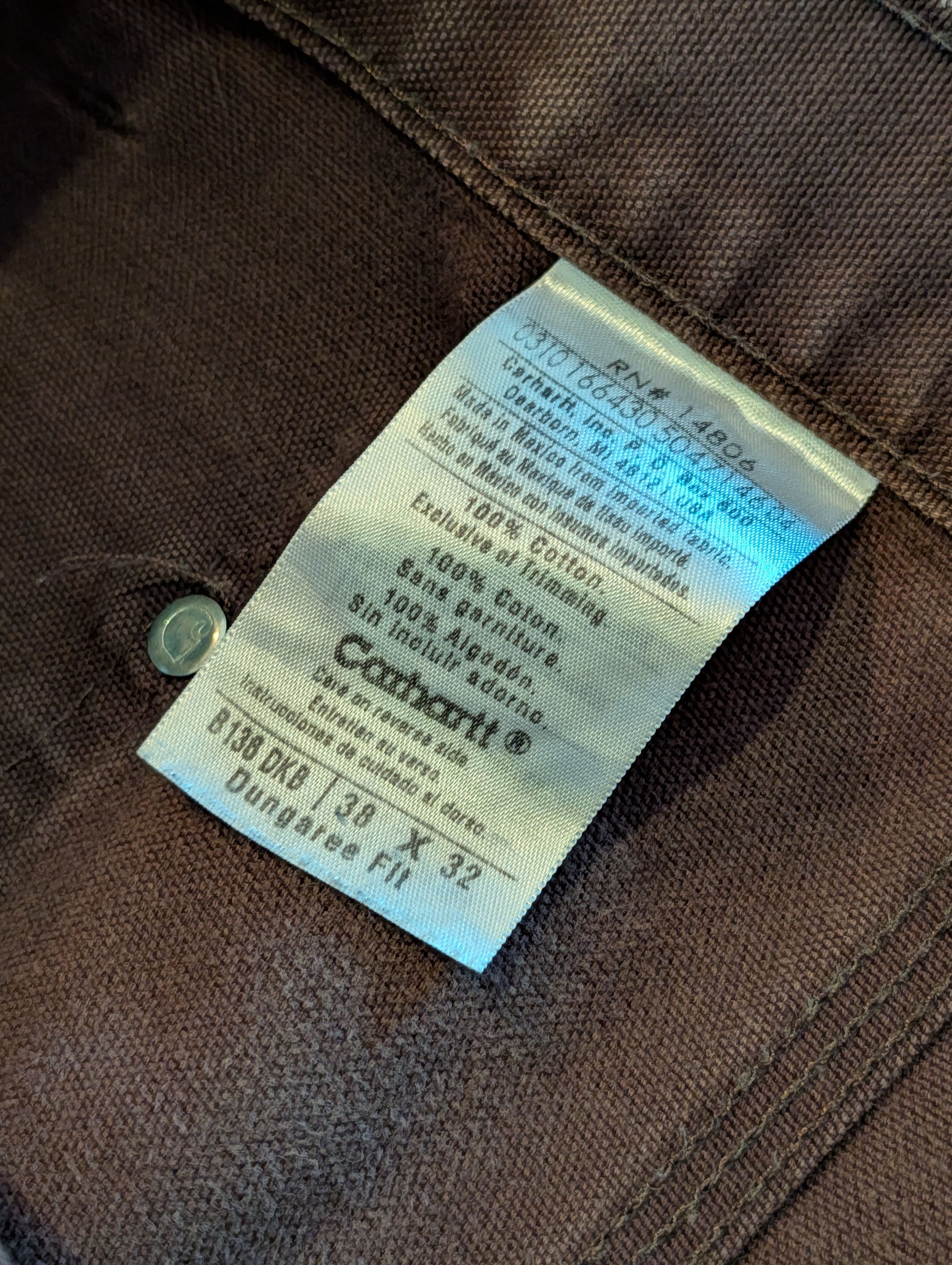 Carhartt Carhartt B136 DKB Double Knee Work Pants Brown 38x32 Size US 38 / EU 54 - 13 Thumbnail