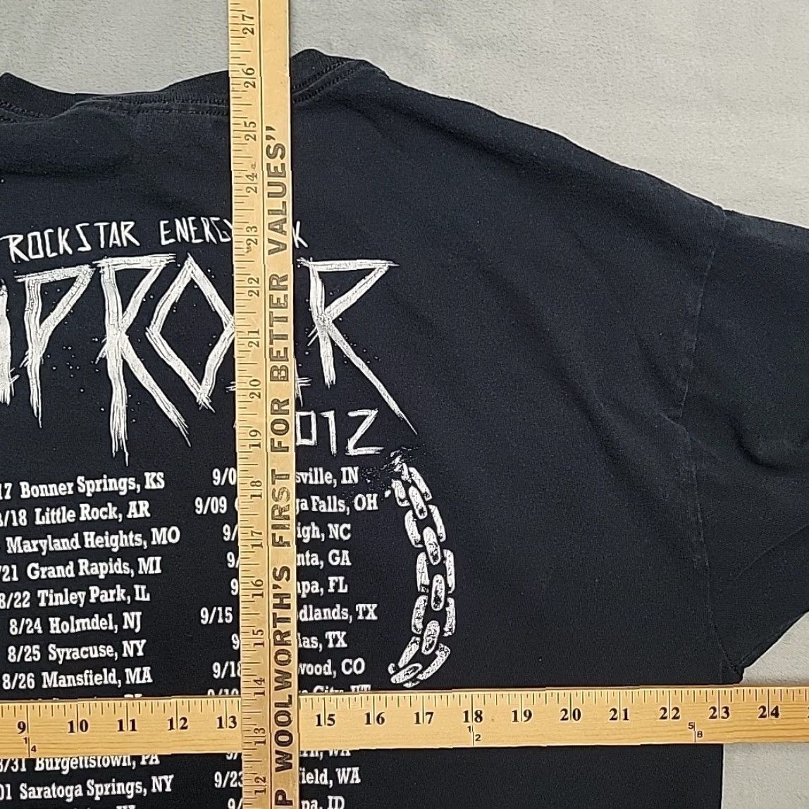 Gildan VINTAGE Uproar Festival Shirt Mens XL Black Energy Drink Concert Tour Band 2012 Size US XL / EU 56 / 4 - 6 Thumbnail