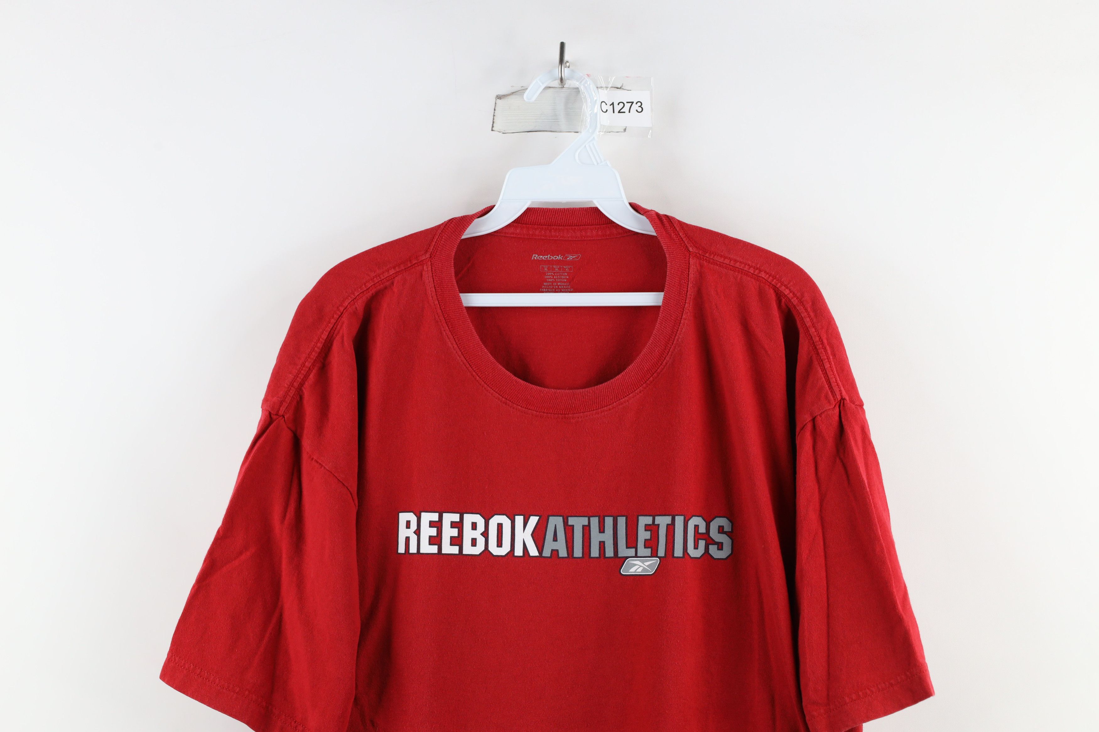 Reebok × Vintage Vintage 90s Reebok Athletics Out Short Sleeve T-Shirt Red Size US XL / EU 56 / 4 - 2 Thumbnail