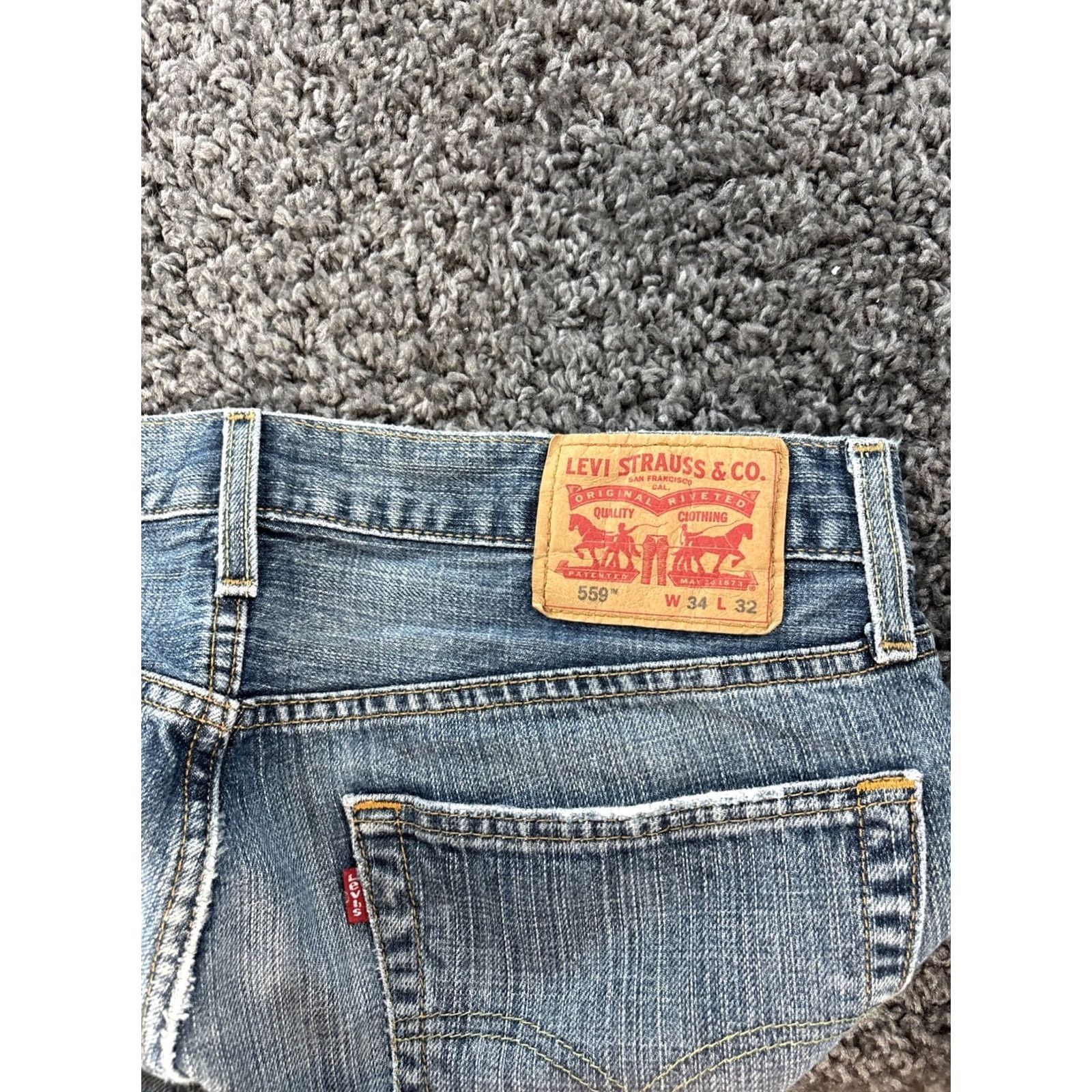 Levi's Levi's 559 Jeans Mens 34x32 Relaxed Straight Leg Denim Blue 90s Vintage Bohemian Western USA Modern Baggy Cotton Zipper Pocket 5-Pocket Design Size US 34 / EU 50 - 5 Thumbnail