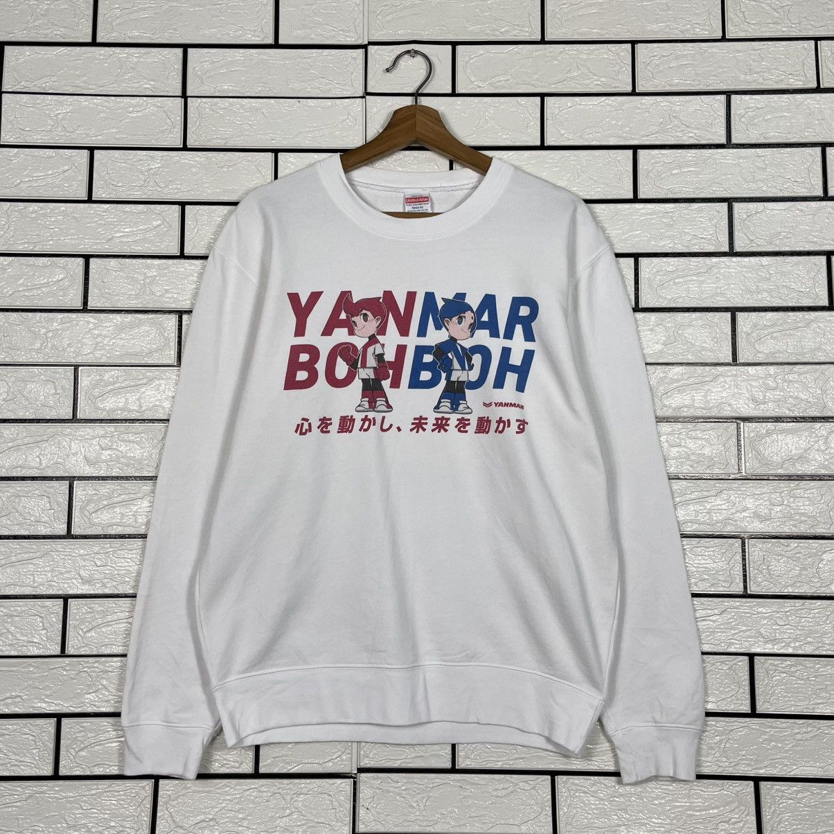 Japanese Brand Yanmar Boh Boh Big Print White Sweatshirt Size US M / EU 48-50 / 2 - 1 Thumbnail