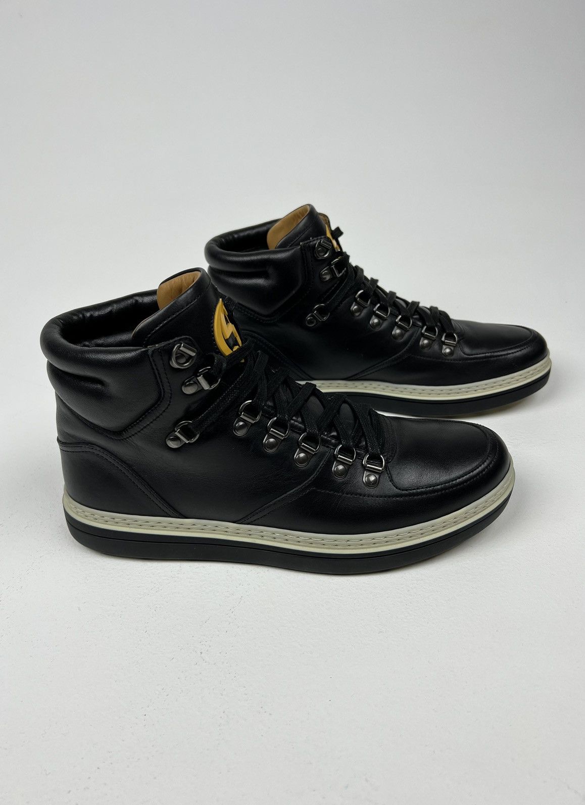 Gucci GUCCI Boots Leather Shoes GG Interlocking Logo Black Men’s Size US 6.5 / EU 39-40 - 8 Thumbnail
