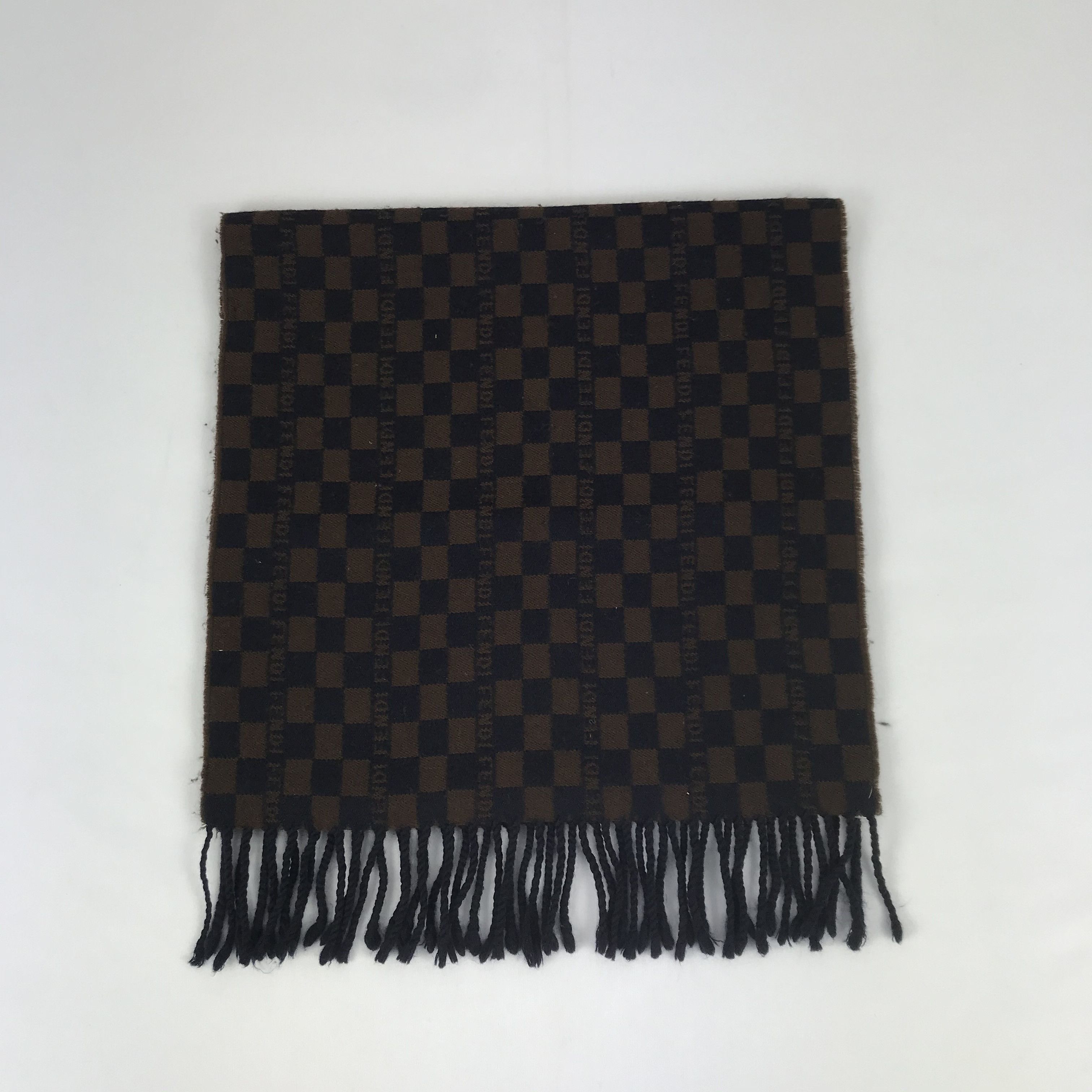 Japanese Brand Vintage Fendi Scarf Wool Fendi Zucca FF Monogram Scarves. Size ONE SIZE - 1 Thumbnail