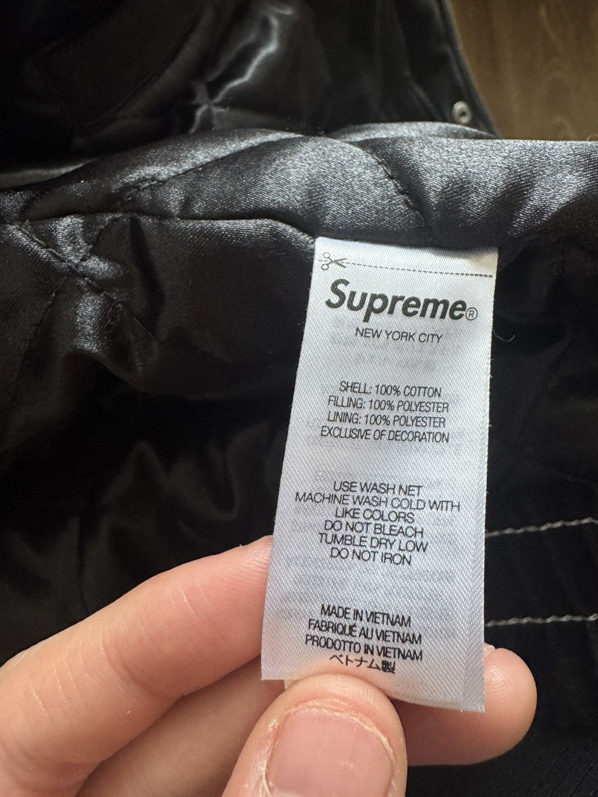 Supreme Supreme x Mitchell & Ness Twill Stadium Jacket 'Black' Size US XL / EU 56 / 4 - 7 Thumbnail