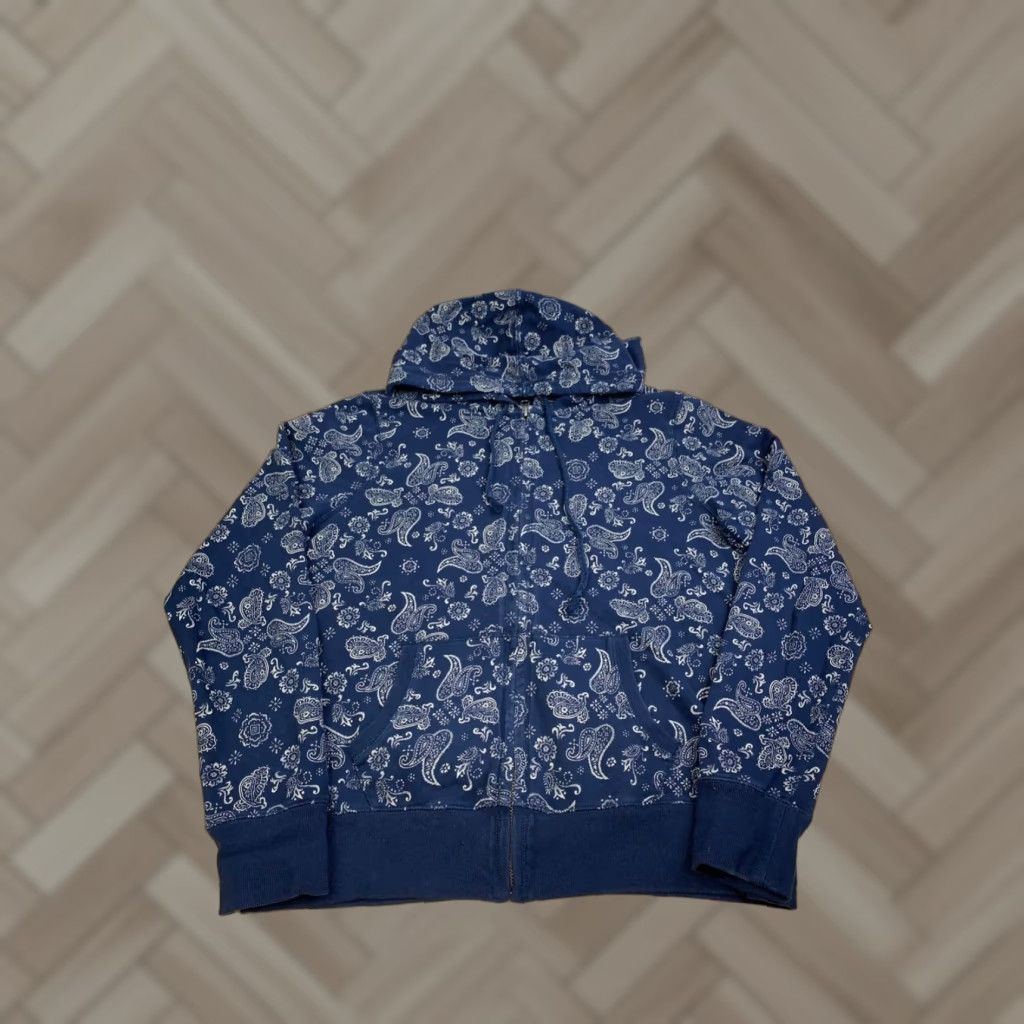 Lucky Brand Lucky Brand Jacket Womens XL Blue Paisley Hooded Full Zip Shirt Size XL / US 12-14 / IT 48-50 - 1 Thumbnail