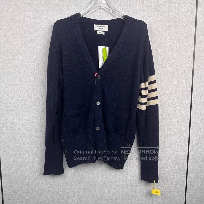 Thom Browne Thom Browne Dark blue cashmere cardigan Size US M / EU 48-50 / 2 - 1 Thumbnail