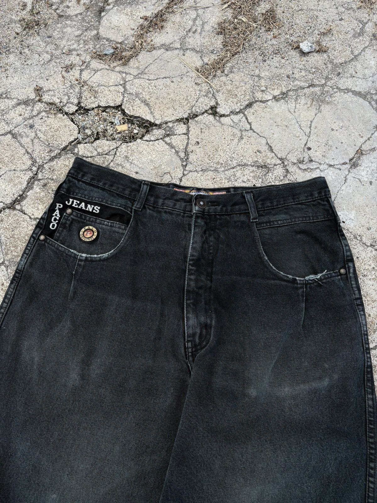 JNCO Vintage Y2K Paco Baggy Jeans Faded Black Washed Size US 34 / EU 50 - 7 Thumbnail