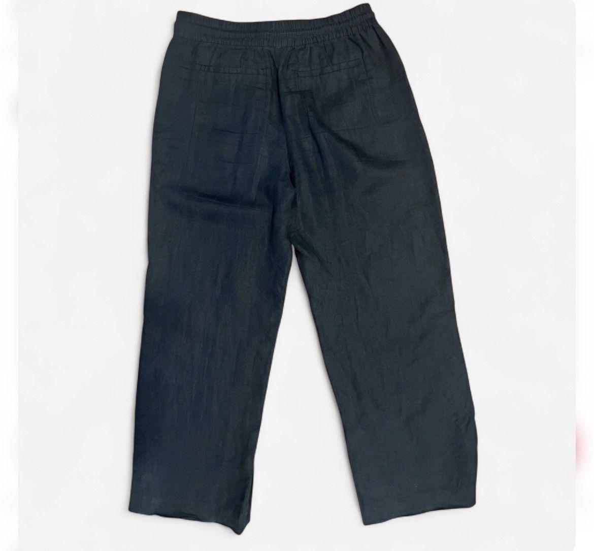 Athleta Athleta Black Retreat Linen Wide Leg Pants - Medium Size 30" / US 8 / IT 44 - 2 Thumbnail