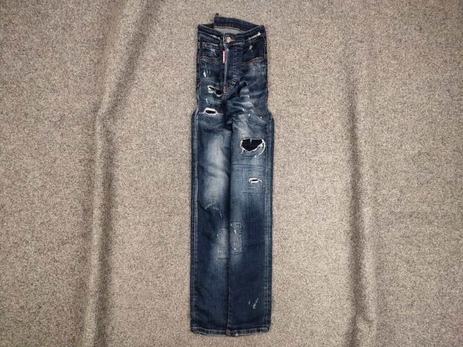 Dsquared² Black Crystal Embellished Tattered Denim Jeans