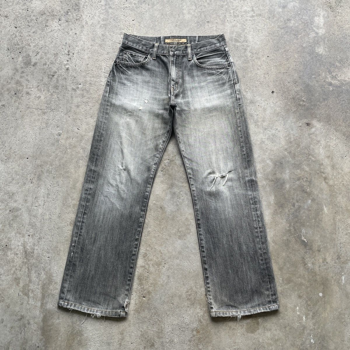 Japanese Brand × Jean × Vintage Vintage Japan Distressed Black Faded Jeans Pants Denim W30 Size US 30 / EU 46 - 1 Thumbnail