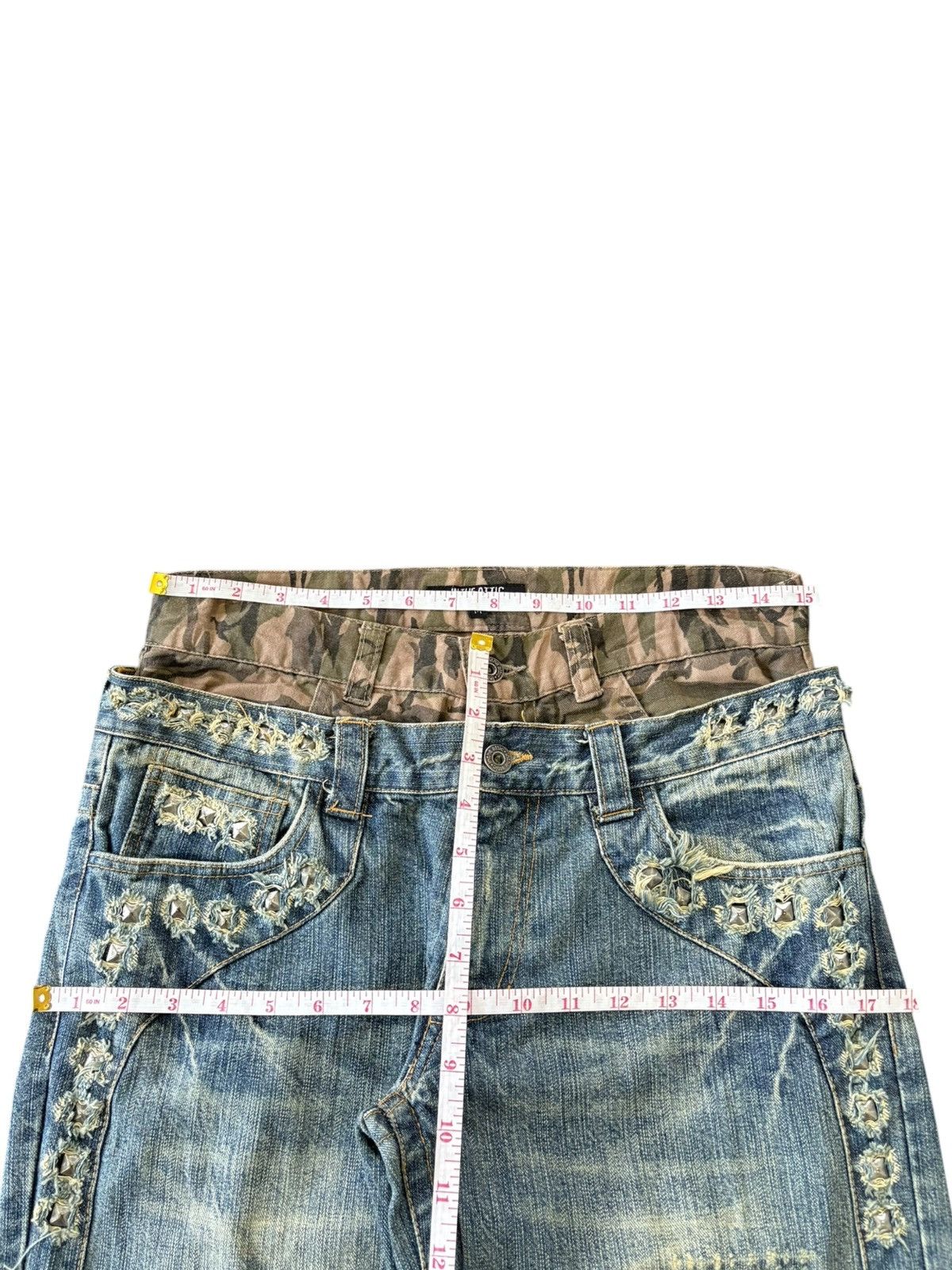 In The Attic Vintage In The Attic Double Waist Mud Wash Studd Baggy Jeans Size US 30 / EU 46 - 6 Thumbnail