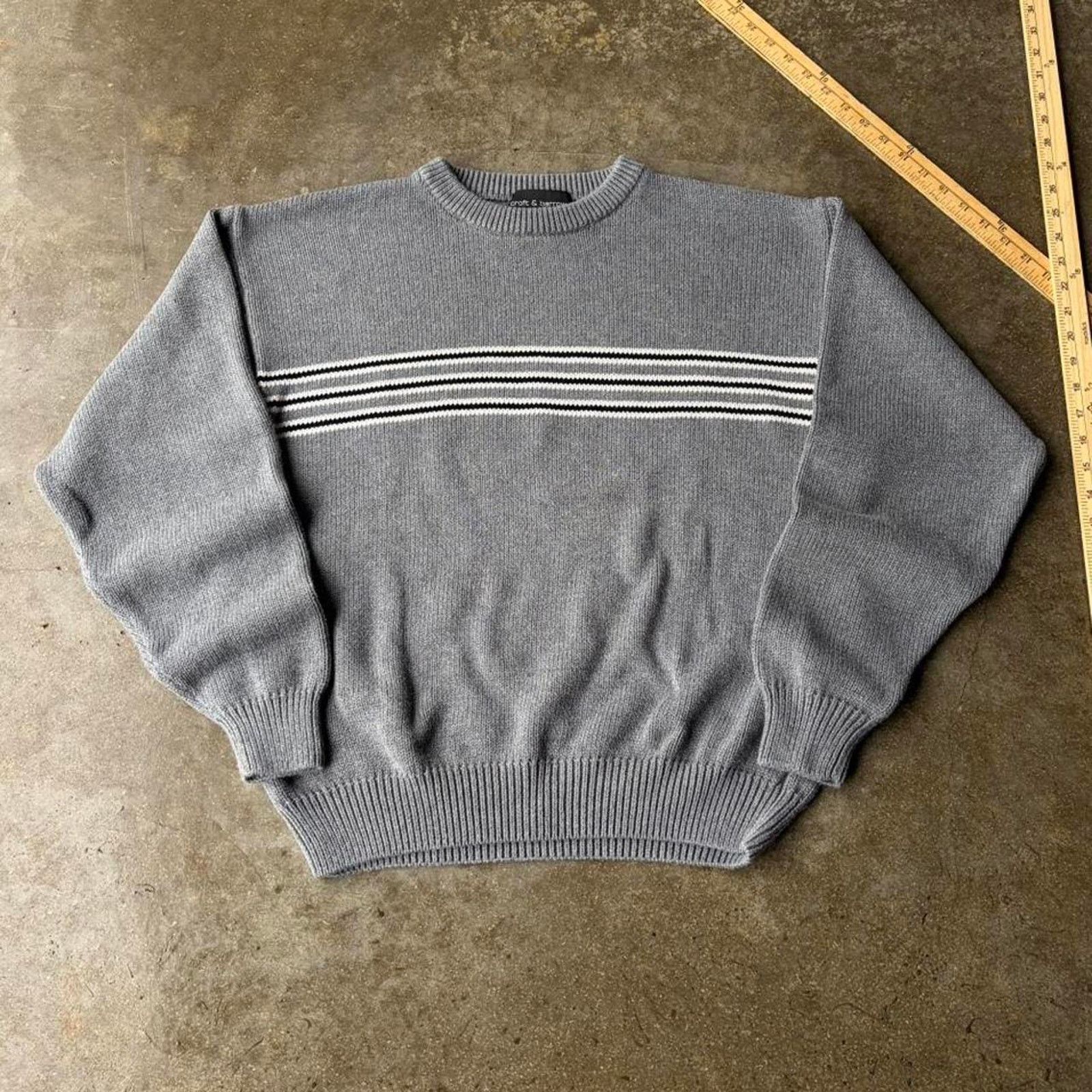 Croft & Barrow 2000s striped knit sweater Size US L / EU 52-54 / 3 - 1 Thumbnail