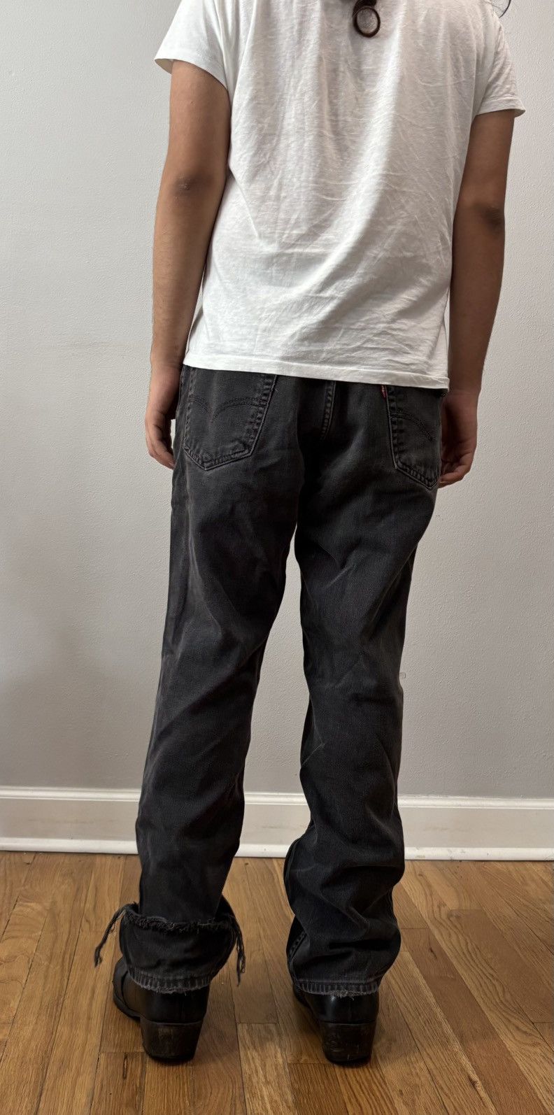 Levi's 1999 Levi’s Black Distressed Faded Jeans Size US 34 / EU 50 - 5 Thumbnail