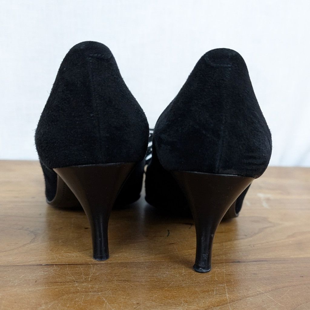 Hermes Hermes Black Suede Fringe Tie Front Heels Size 37 Size US 7 / IT 37 - 8 Thumbnail