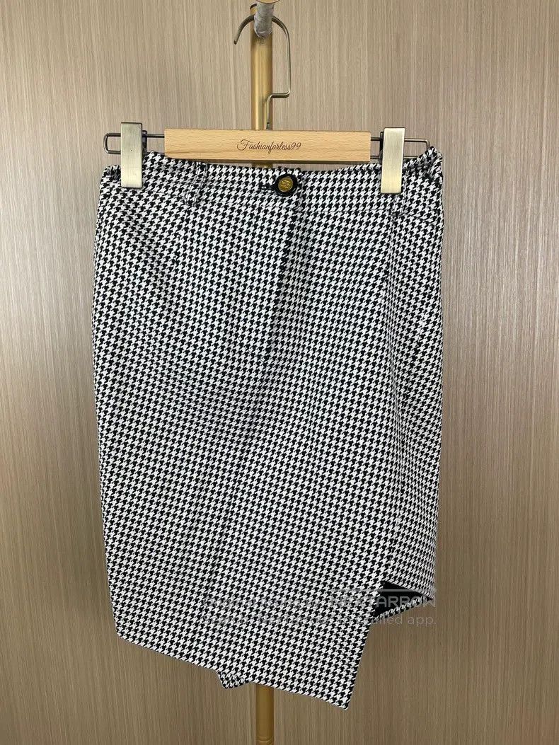Balenciaga Balenciaga Houndstooth Skirt Size 33" - 1 Thumbnail