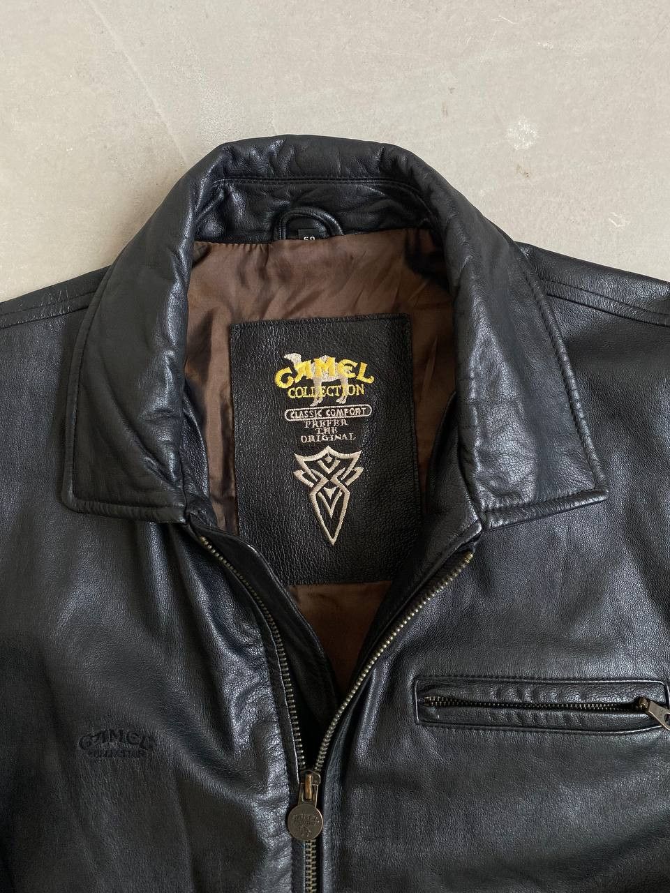 Vintage Vintage 90s Camel Cigarettes Leather Black Jacket Grailed