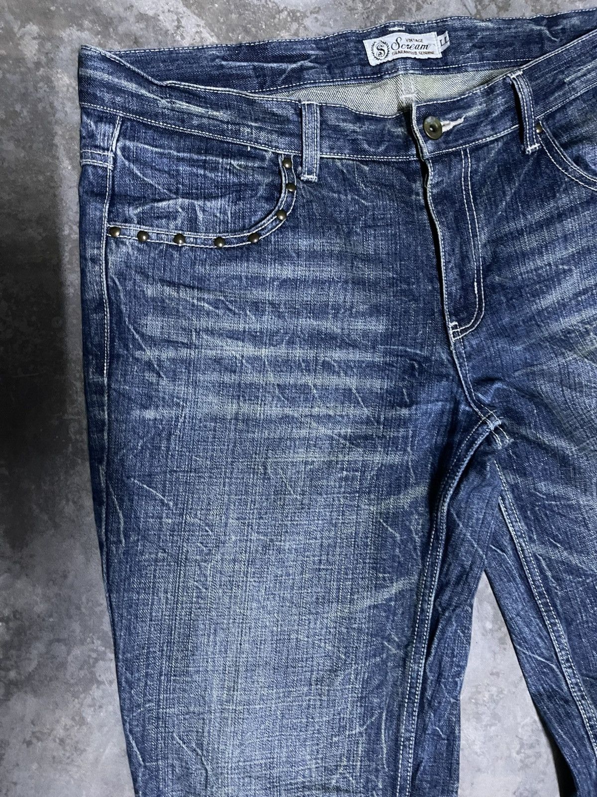 If Six Was Nine × Japanese Brand × Vintage Flare Jeans Japan Lightning Wash Scream Bootcut Jeans Size US 36 / EU 52 - 5 Thumbnail