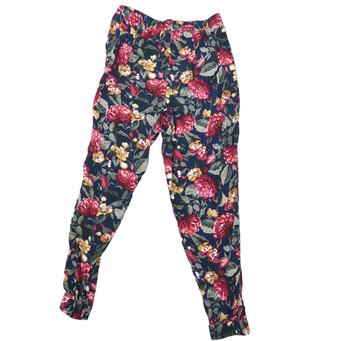 Abercrombie & Fitch Abercrombie & Fitch jogger pants Women S Navy blue pink retro floral print casual 90s Viscose tapered jegging style busy pockets Size 28" / US 6 / IT 42 - 3 Thumbnail