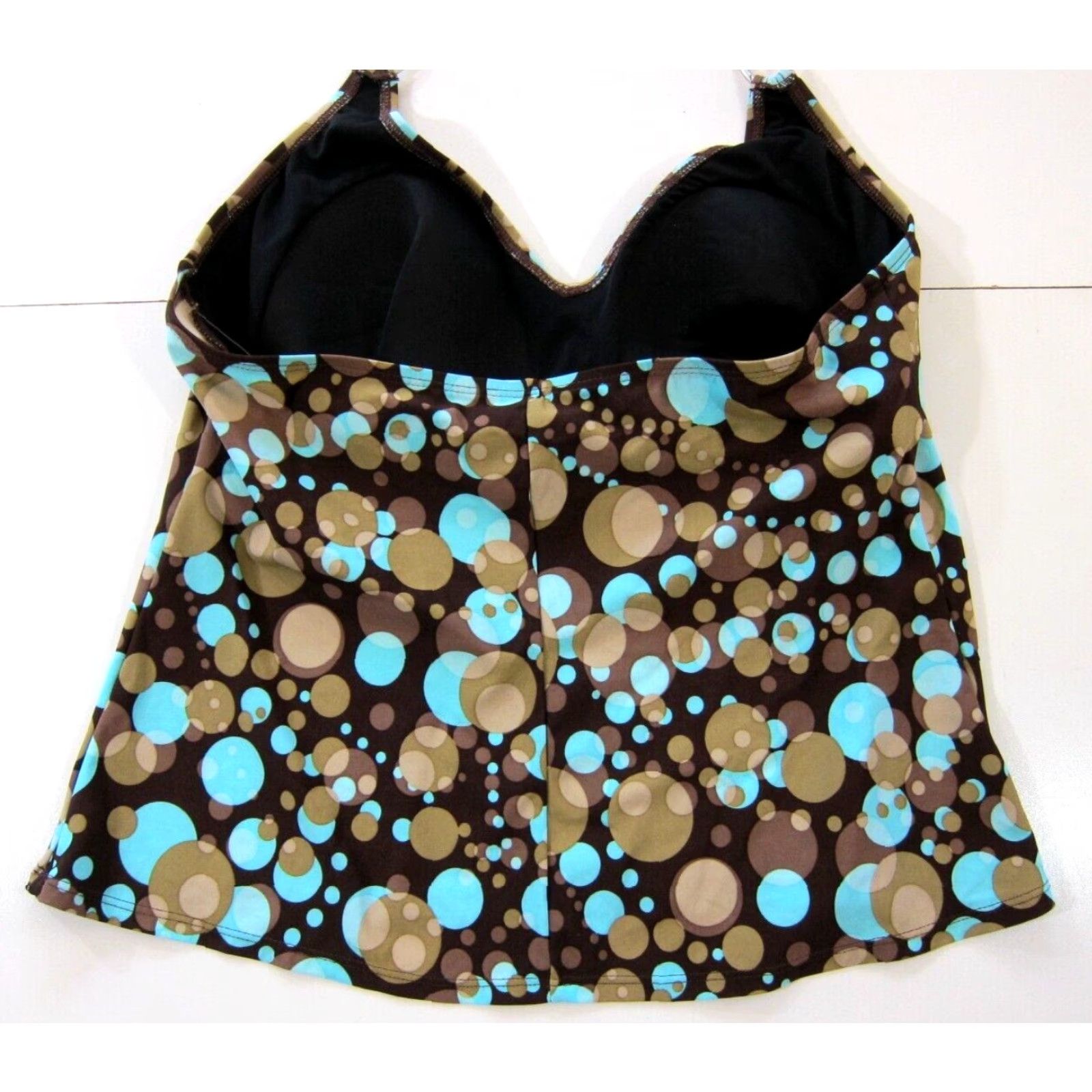 Speedo Speedo Tankini Women 18 NWT Brown Blue Polka Dot Built In Bra Swim Top Shirt Women 18 Size XXL / US 16-18 / IT 52-54 - 7 Thumbnail