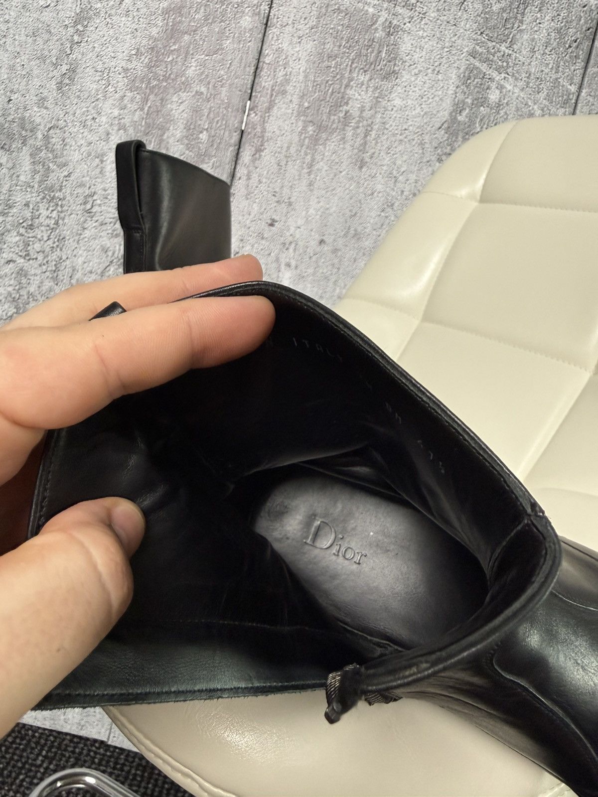 Dior × Hedi Slimane Dior Homme AW 2007 HEDI SLIMANE Era Zip-Up Leather Boots Size US 8.5 / EU 41-42 - 24 Thumbnail