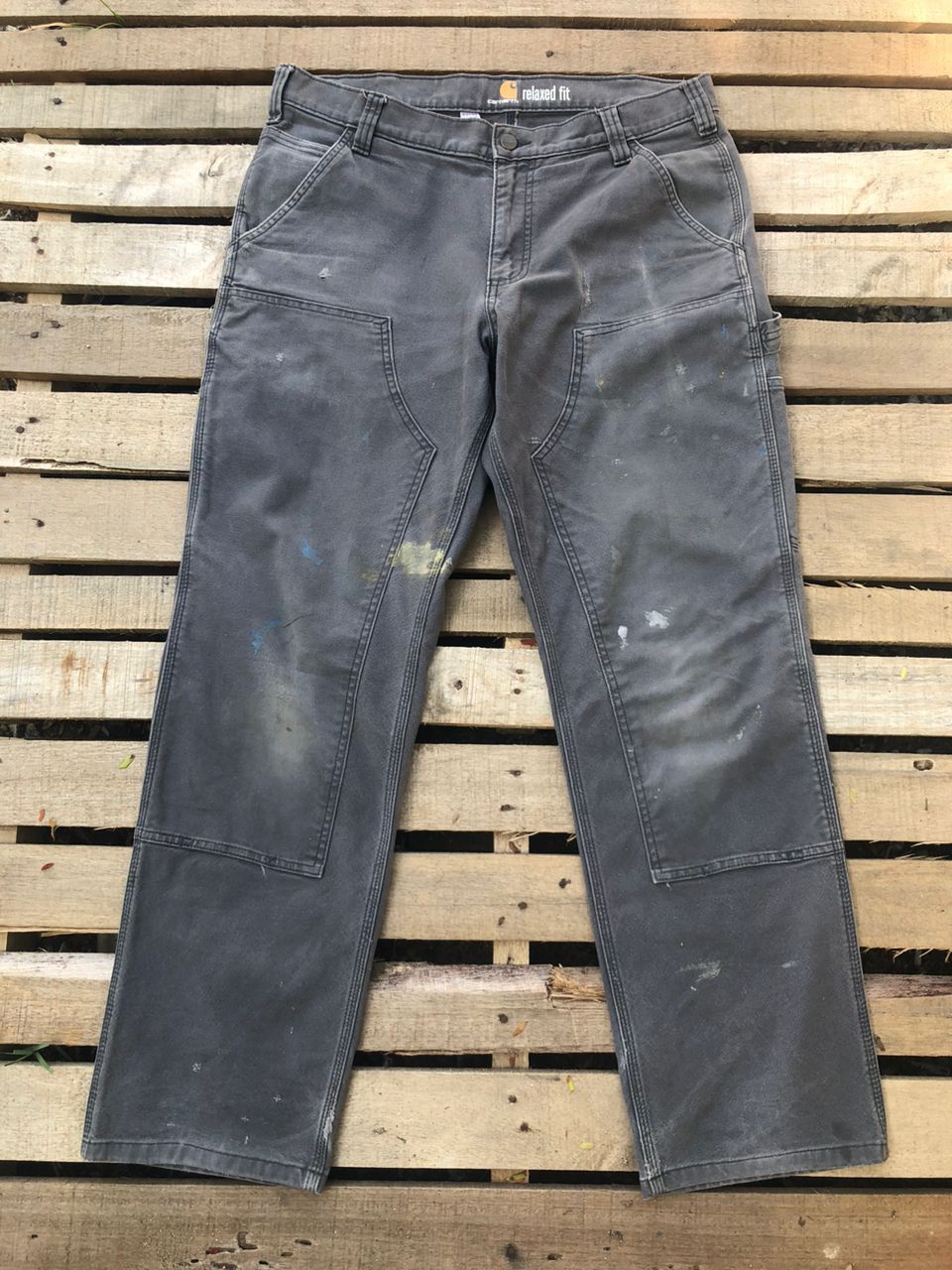 Carhartt Vintage Carhartt Double Knee Pants Paint Distressed Size US 34 / EU 50 - 1 Thumbnail