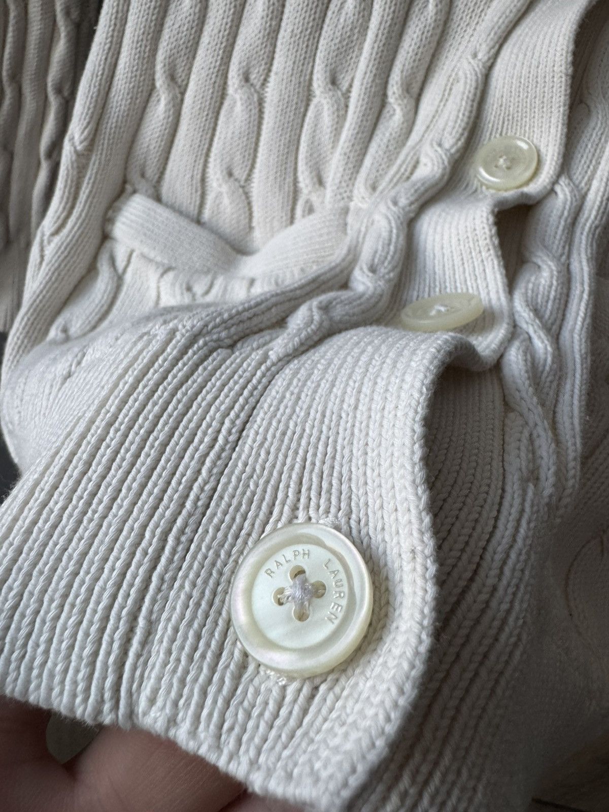 Polo Ralph Lauren Polo Ralph Lauren Women's Beige Cable-Knit Cotton Cardigan Size XS / US 0-2 / IT 36-38 - 5 Thumbnail