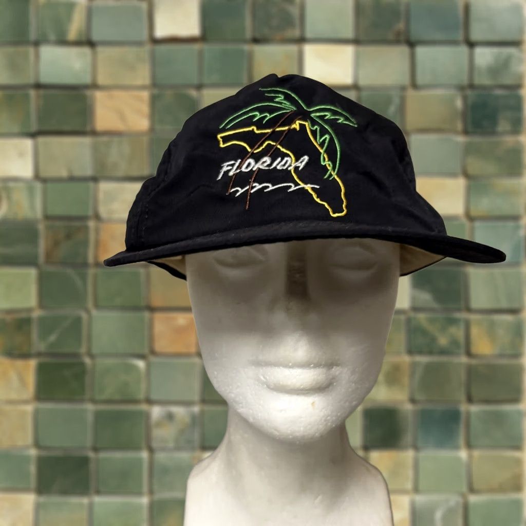 Vintage VINTAGE Florida Hat Cap Mens Snap Back Black Palm Tree USA Sunshine State - US Size ONE SIZE - 1 Thumbnail