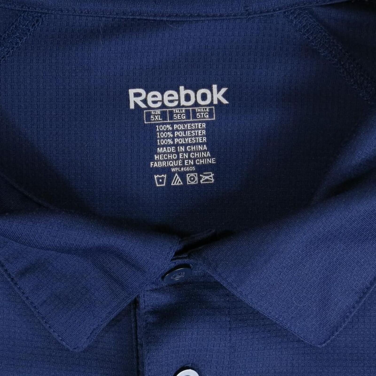Reebok Reebok Men's Navy Blue Polyester Polo Shirt Size 5XL Size US XXL / EU 58 / 5 - 3 Thumbnail
