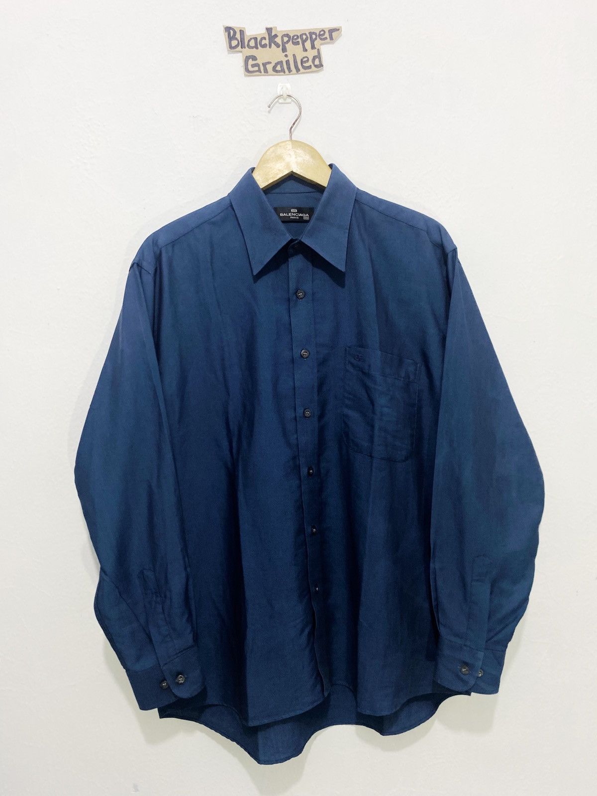 Balenciaga Vintage Balenciaga BB Logo Button up shirt Size US L / EU 52-54 / 3 - 1 Thumbnail