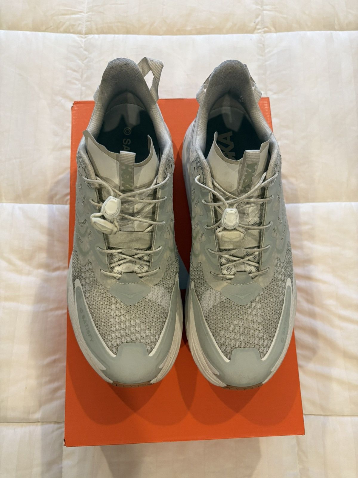 Hoka × Satisfy Satisfy Running Hoka One One Clifton LS Celadon Tint Size US 10 / EU 43 - 3 Thumbnail