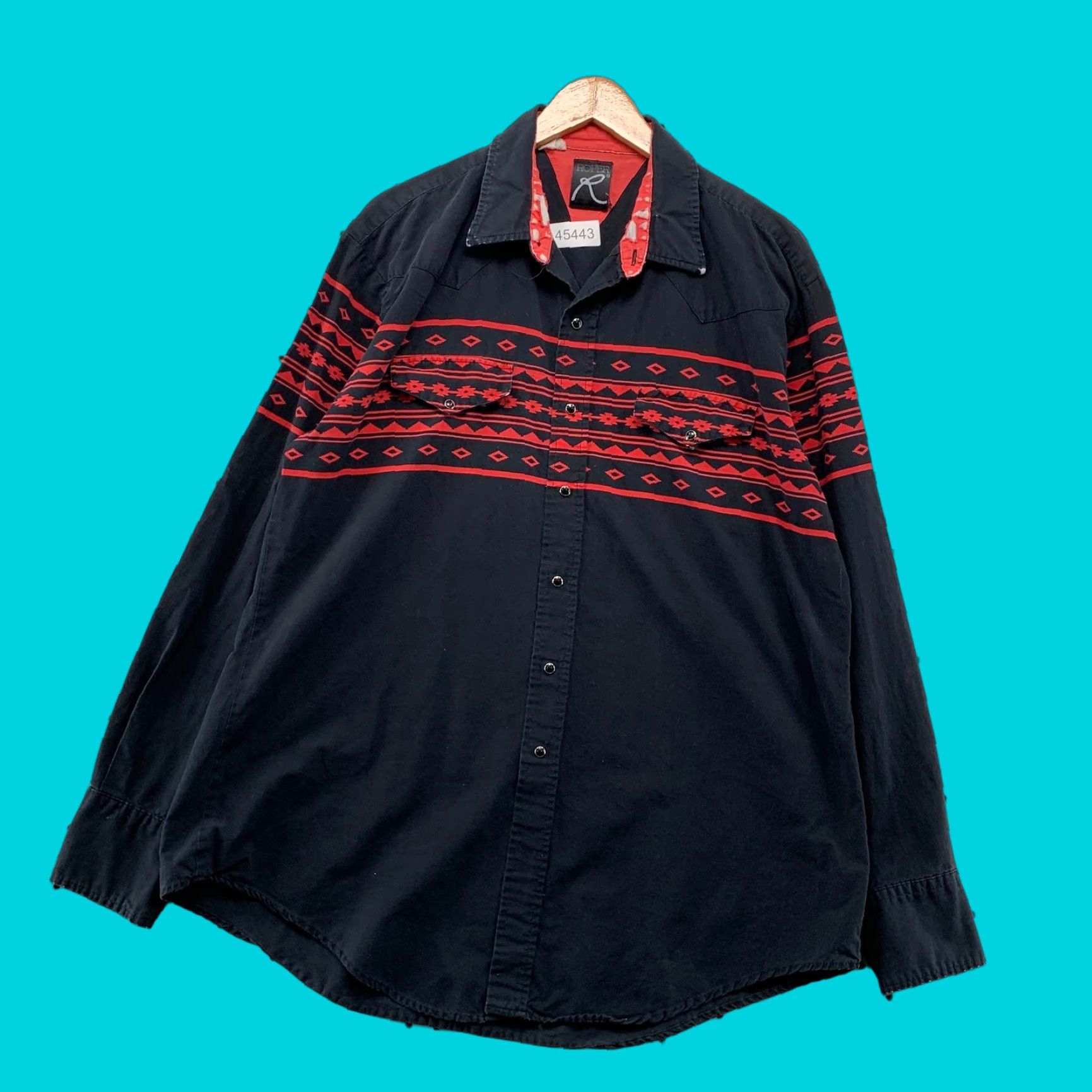 Roper VINTAGE Roper Western Snap Shirt Mens XL Black Red Aztex Southwestern USA Shirt Mens XL Black Red Aztex Southwestern USA Size US XL / EU 56 / 4 - 1 Thumbnail