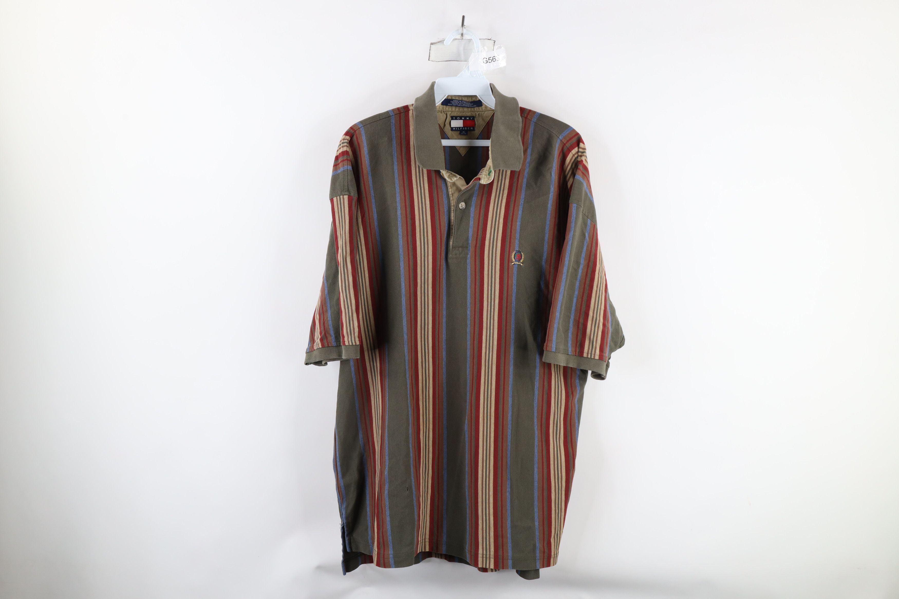 Tommy Hilfiger × Vintage Vintage 90s Tommy Hilfiger Striped Collared Polo Shirt Size US XL / EU 56 / 4 - 1 Thumbnail