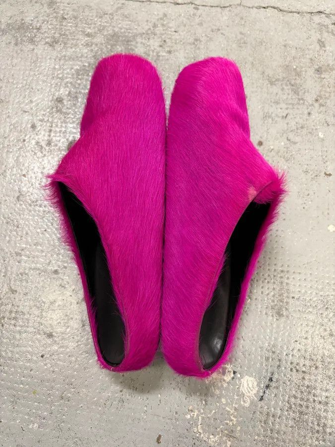 Marni Marni Pink Fuschia Long-Hair Calfskin Mules Size US 9 / EU 42 - 4 Thumbnail