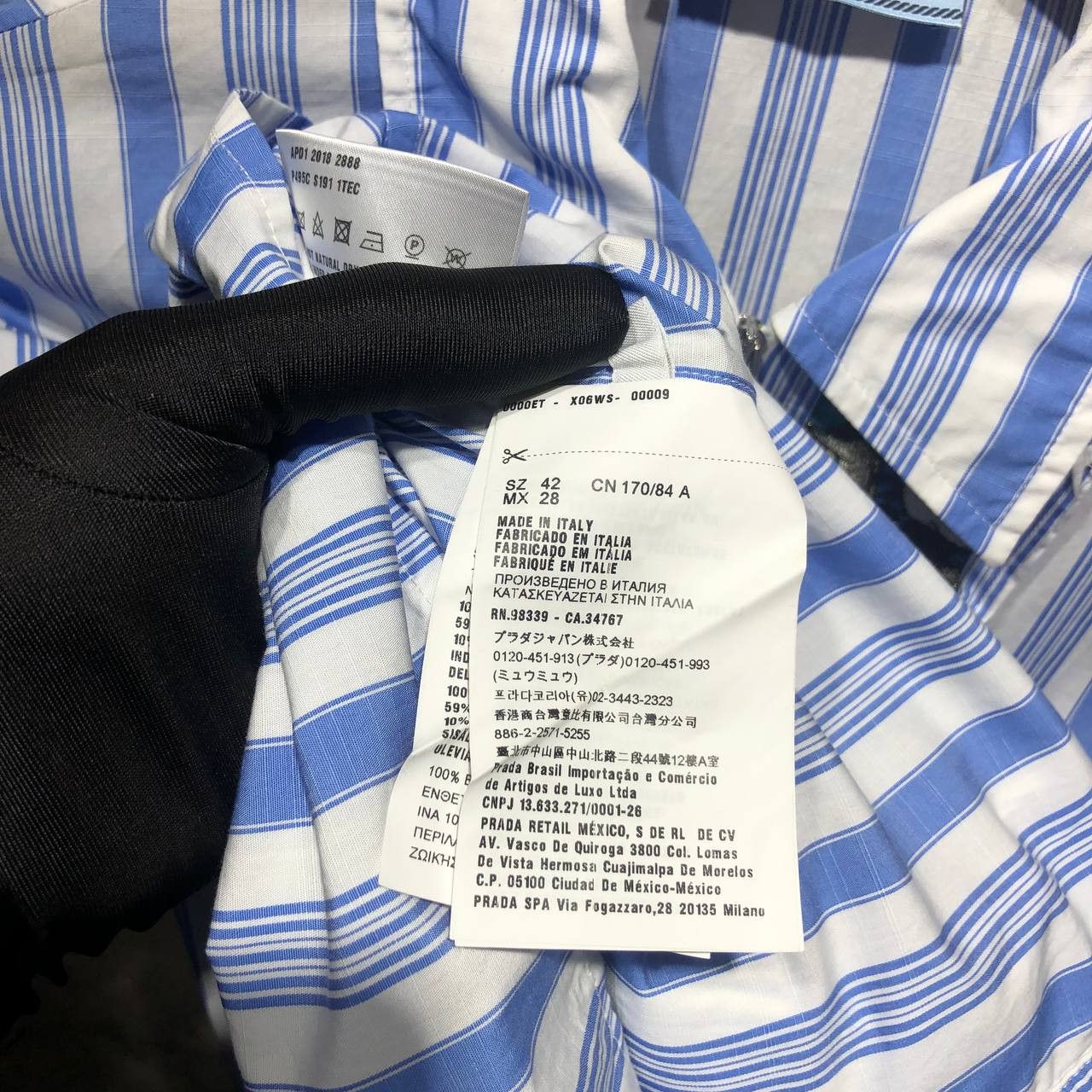 Prada Prada Striped Cotton Brocade Ruffle front shirt Size S / US 4 / IT 40 - 12 Thumbnail