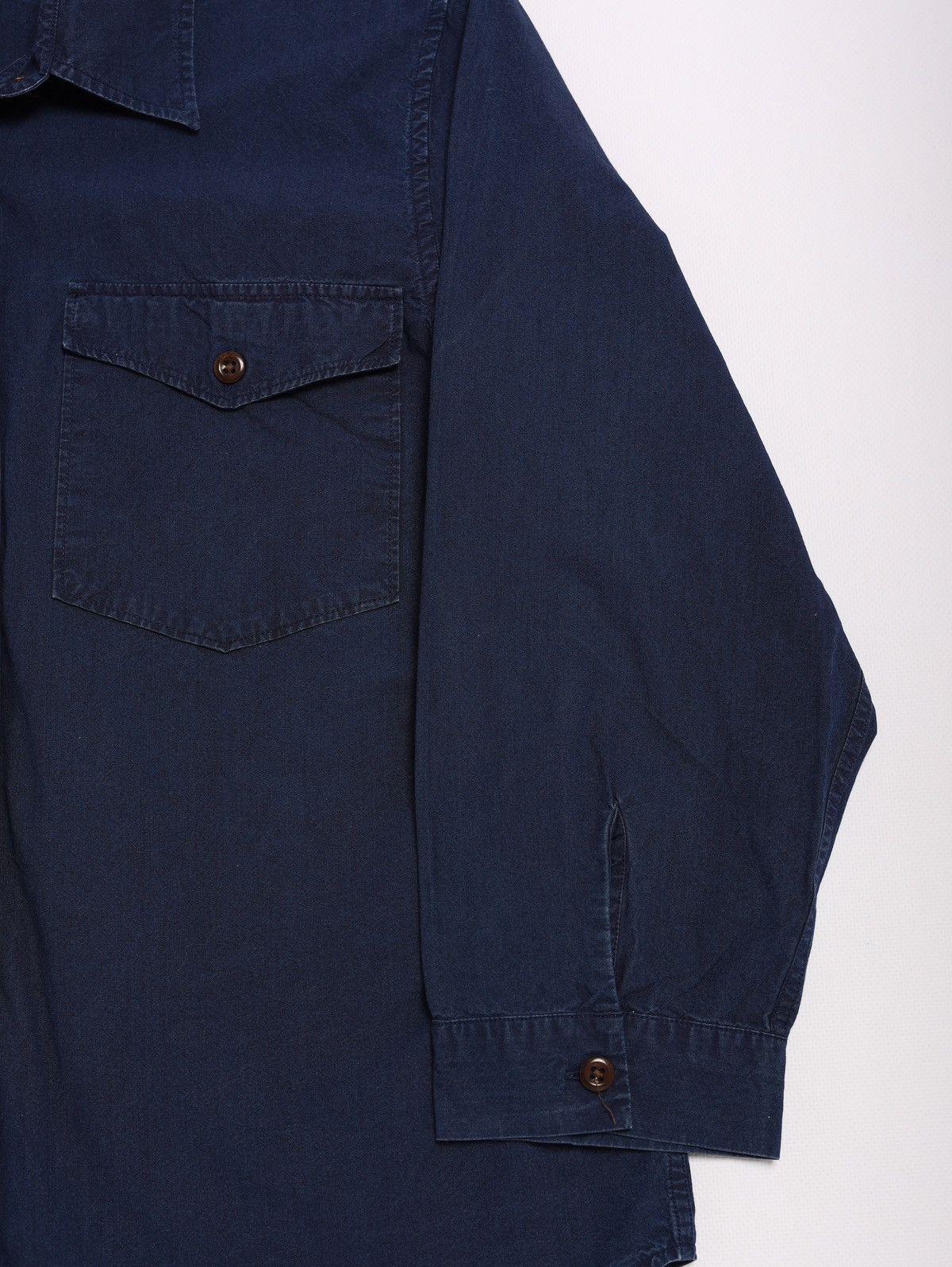 Margaret Howell MHL Margaret Howell Navy Blue Shirt Washed Cotton Denim Jean Size M / US 6-8 / IT 42-44 - 4 Thumbnail