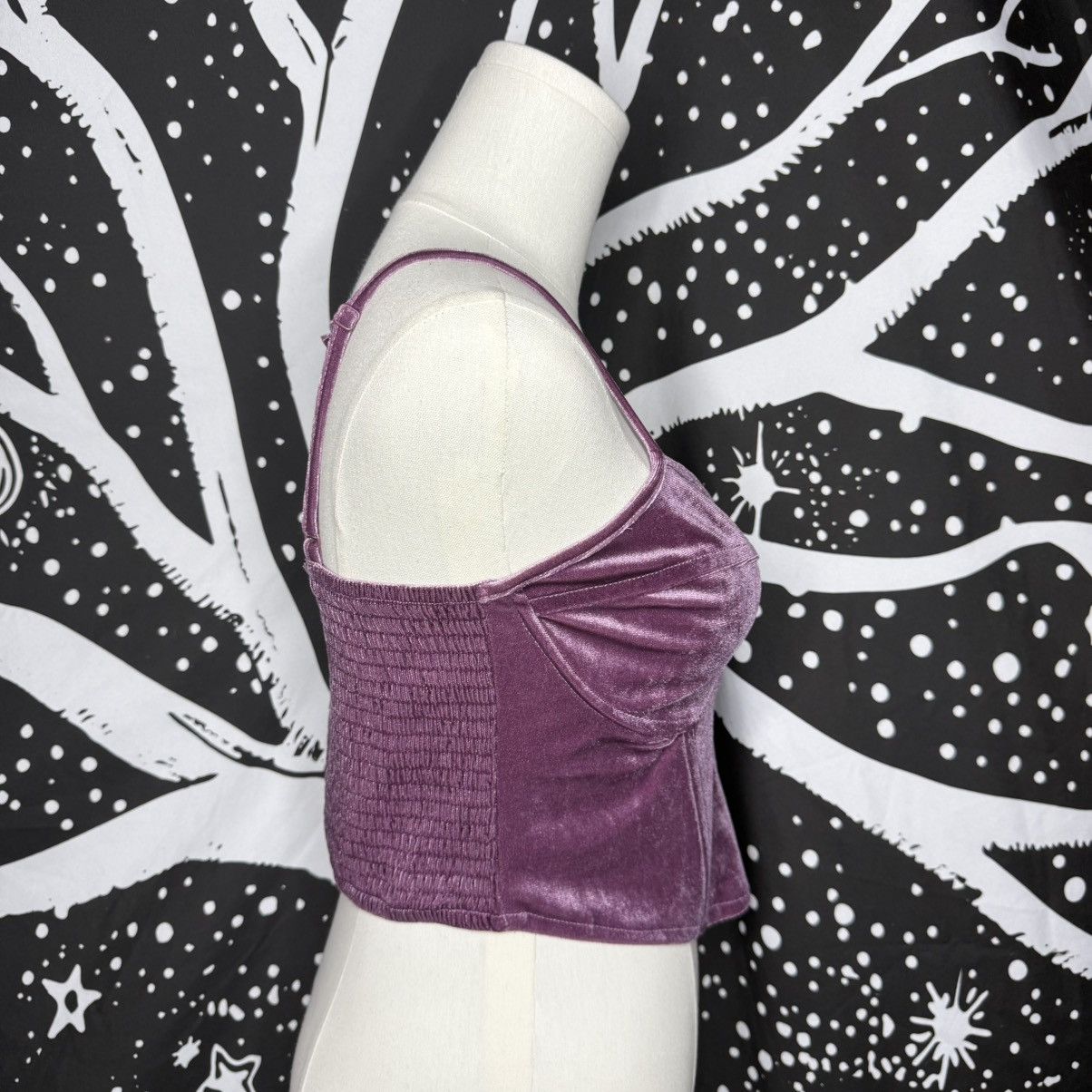 Kendall And Kylie Kendall & Kylie Purple Velvet Crop Top Size M / US 6-8 / IT 42-44 - 2 Thumbnail