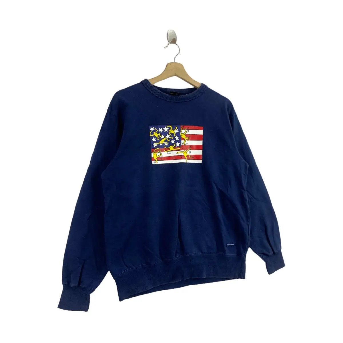 Keith Haring × Uniqlo Vtg KEITH HARING x UNIQLO Best Buddies USA Flag Sweatshirt Size M / US 6-8 / IT 42-44 - 5 Thumbnail