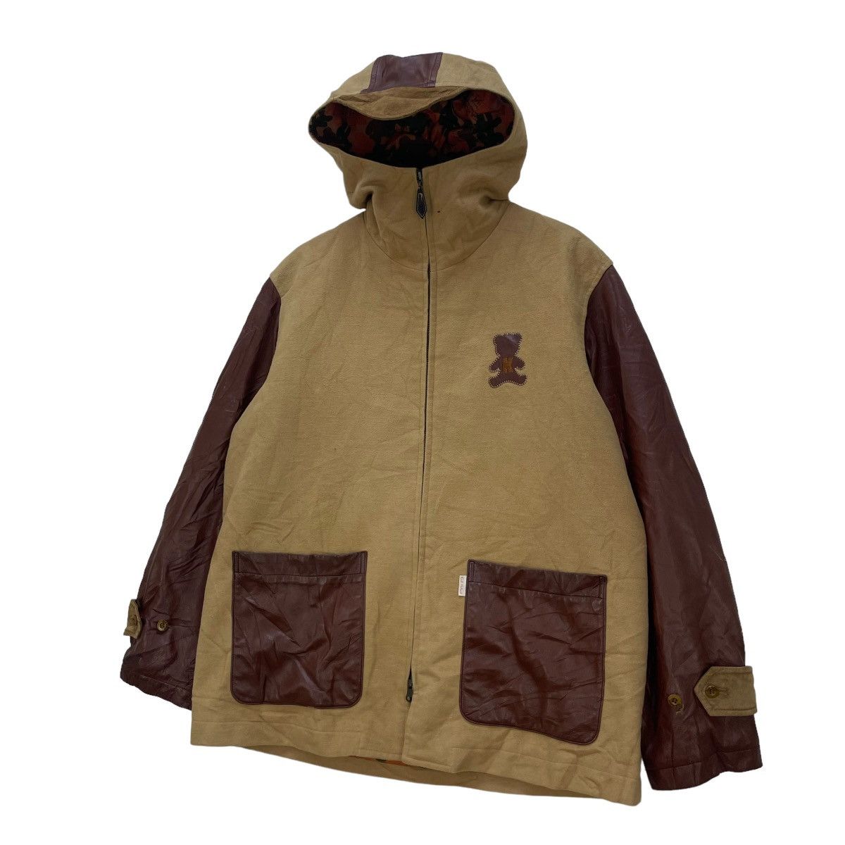 Japanese Brand 🔥Karl Helmut Little Bear Pacthwork Hooded Jacket Size US M / EU 48-50 / 2 - 2 Thumbnail