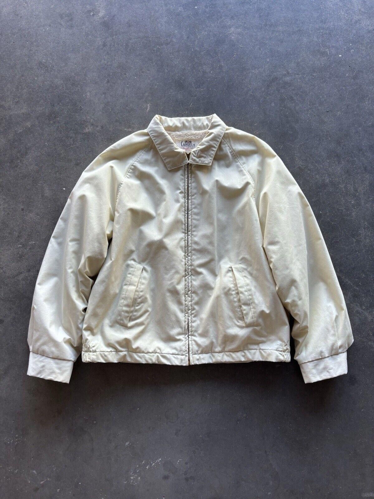 Vintage Campus Outerwear Fur Lined Zip Up Jacket Size 44 60s