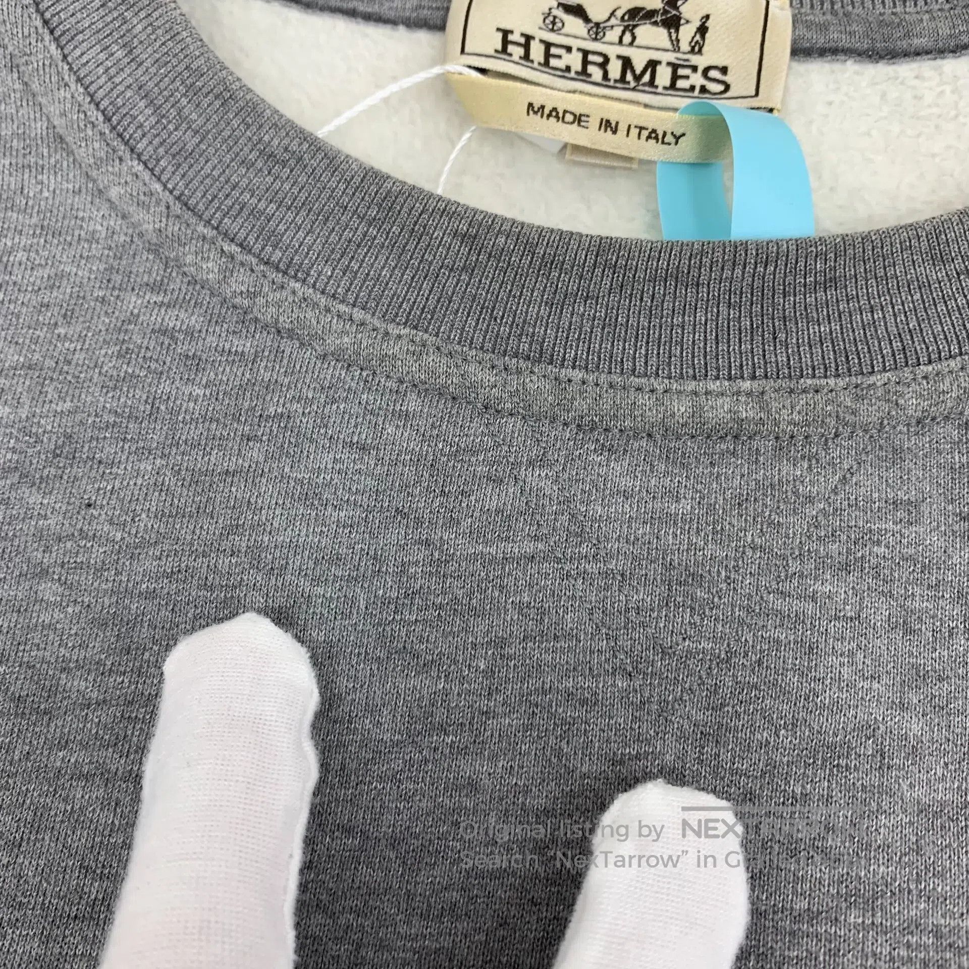 Hermes Hermes Gray robot leather patched crew neck long-sleeved s Size US M / EU 48-50 / 2 - 6 Thumbnail