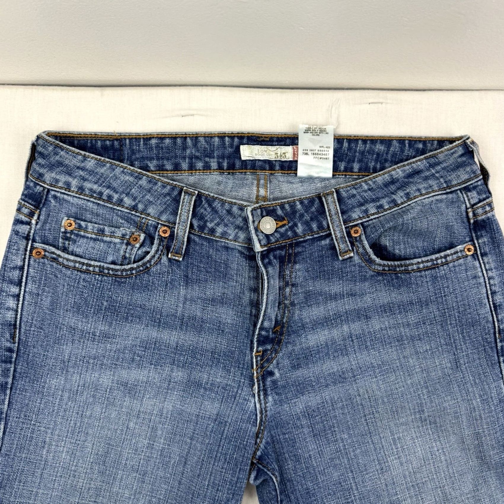 Levi's VINTAGE Levis 545 Low Bootcut Jeans Womens 30x31 Mid Rise Hipster Y2K Blue Denim Cotton Spandex Size 30" / US 8 / IT 44 - 3 Thumbnail
