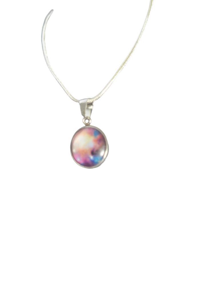 Handmade 925 Sterling Silver nebula galaxy necklace Size ONE SIZE - 2 Thumbnail
