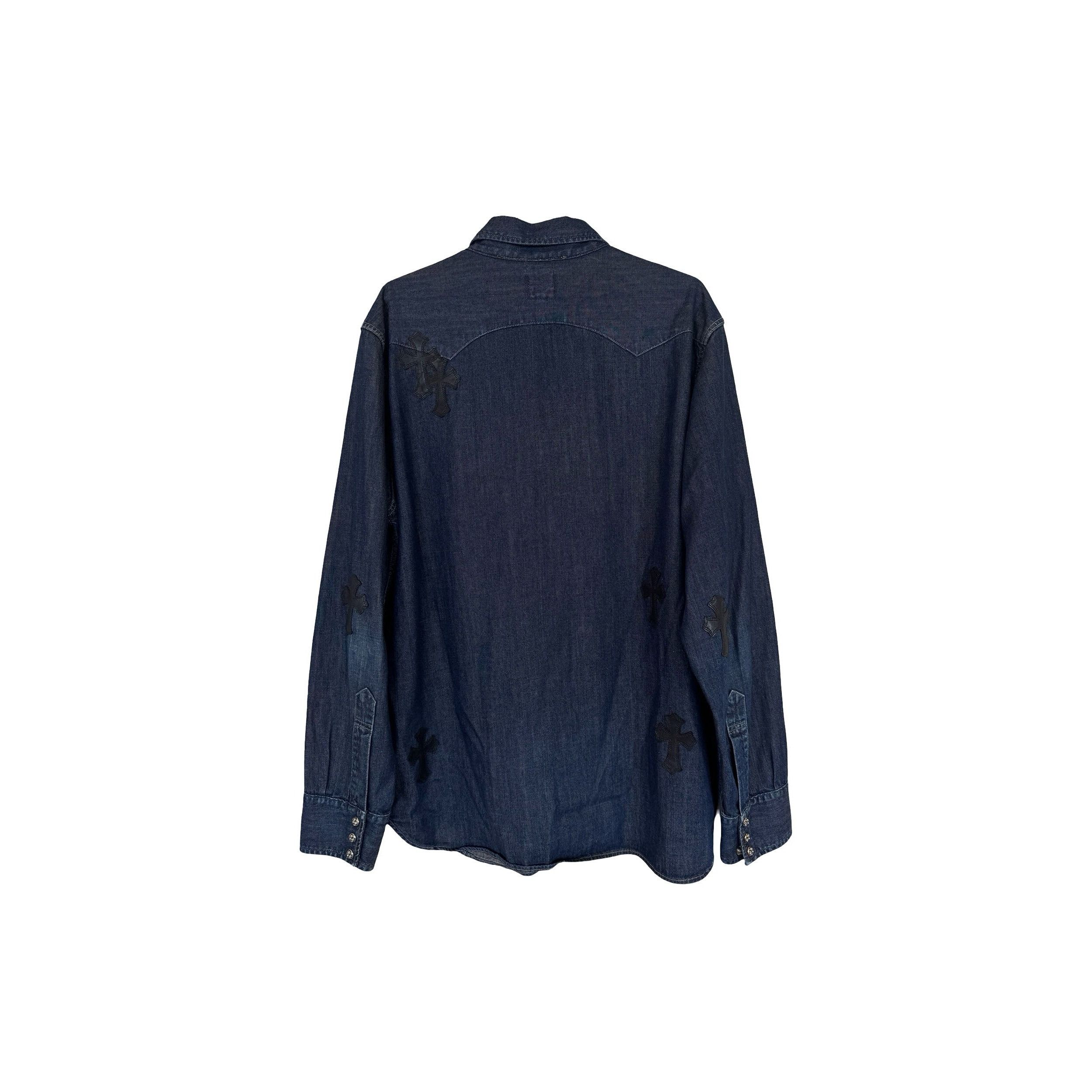 Chrome Hearts CH Levis Dark Blue Denim Shirt With Patches Size US XL / EU 56 / 4 - 2 Thumbnail